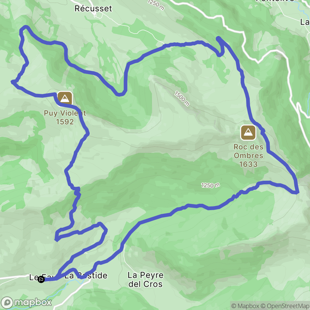 Le Fau : carte du parcours de randonnée - France