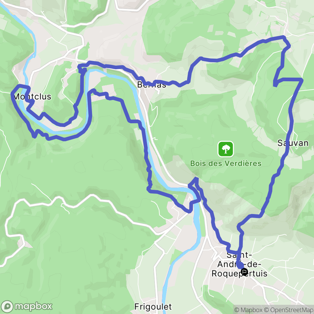 Saint-André-de-Roquepertuis : carte du parcours de randonnée - France
