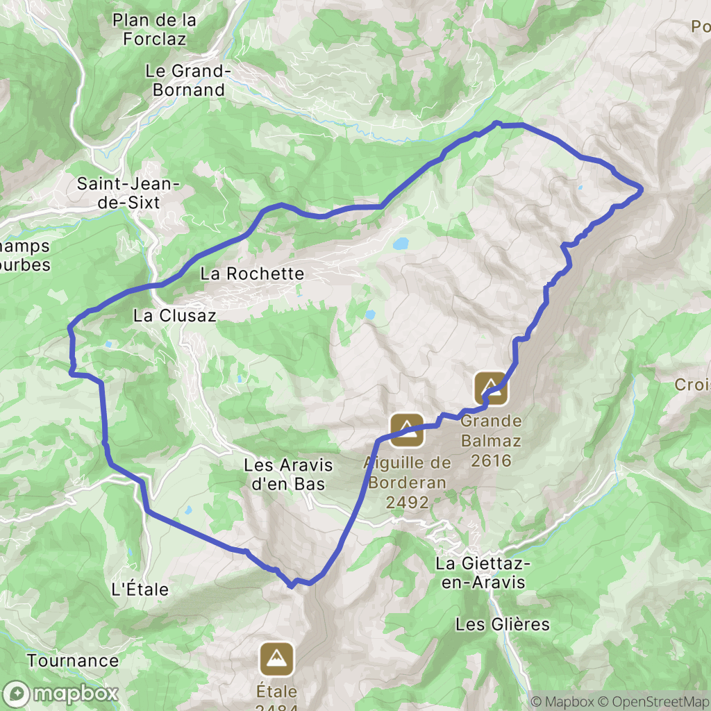 La Clusaz : carte des parcours de randonnée - France