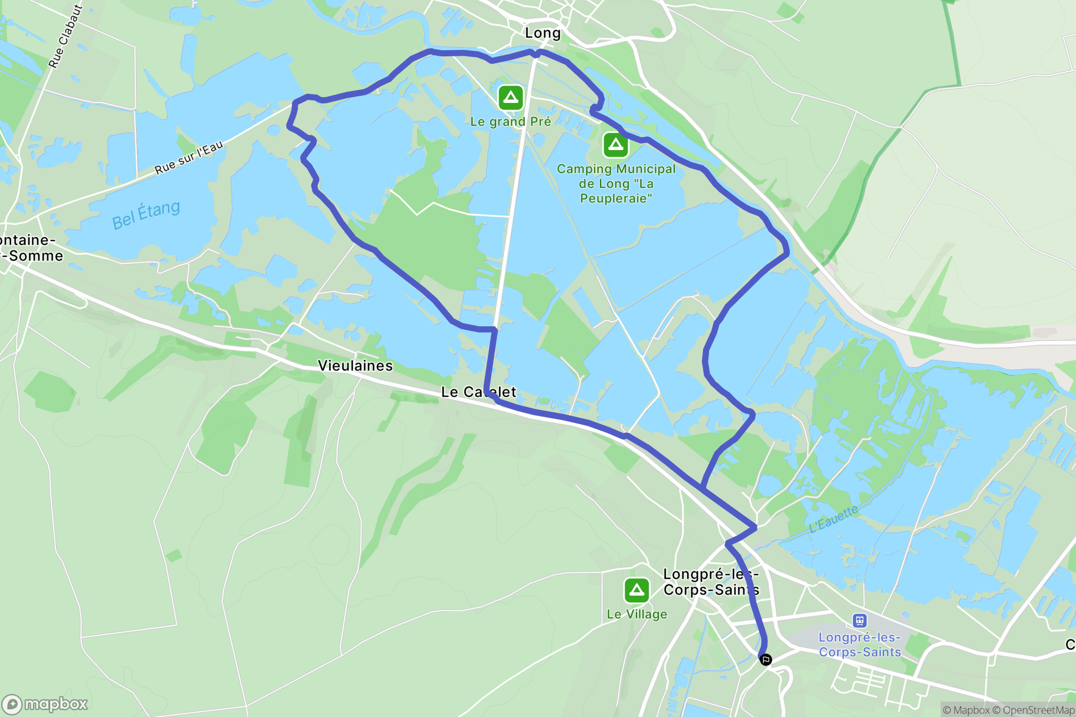 Longpré-les-Corps-Saints : carte du parcours de randonnée - France