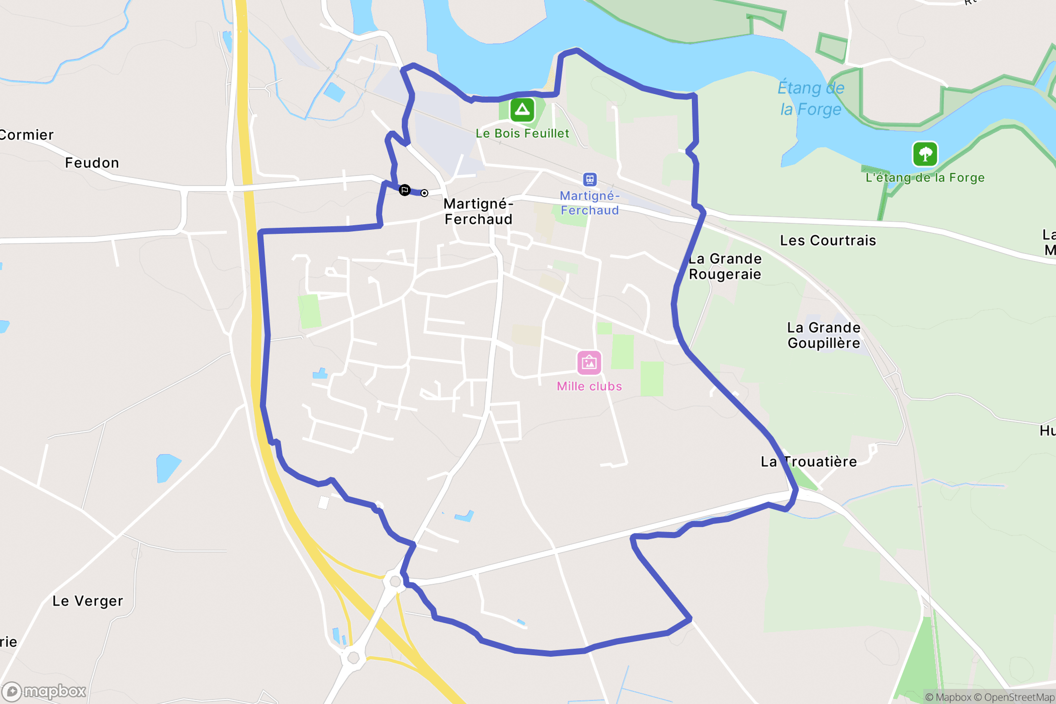Martigné-Ferchaud : carte du parcours de randonnée - France