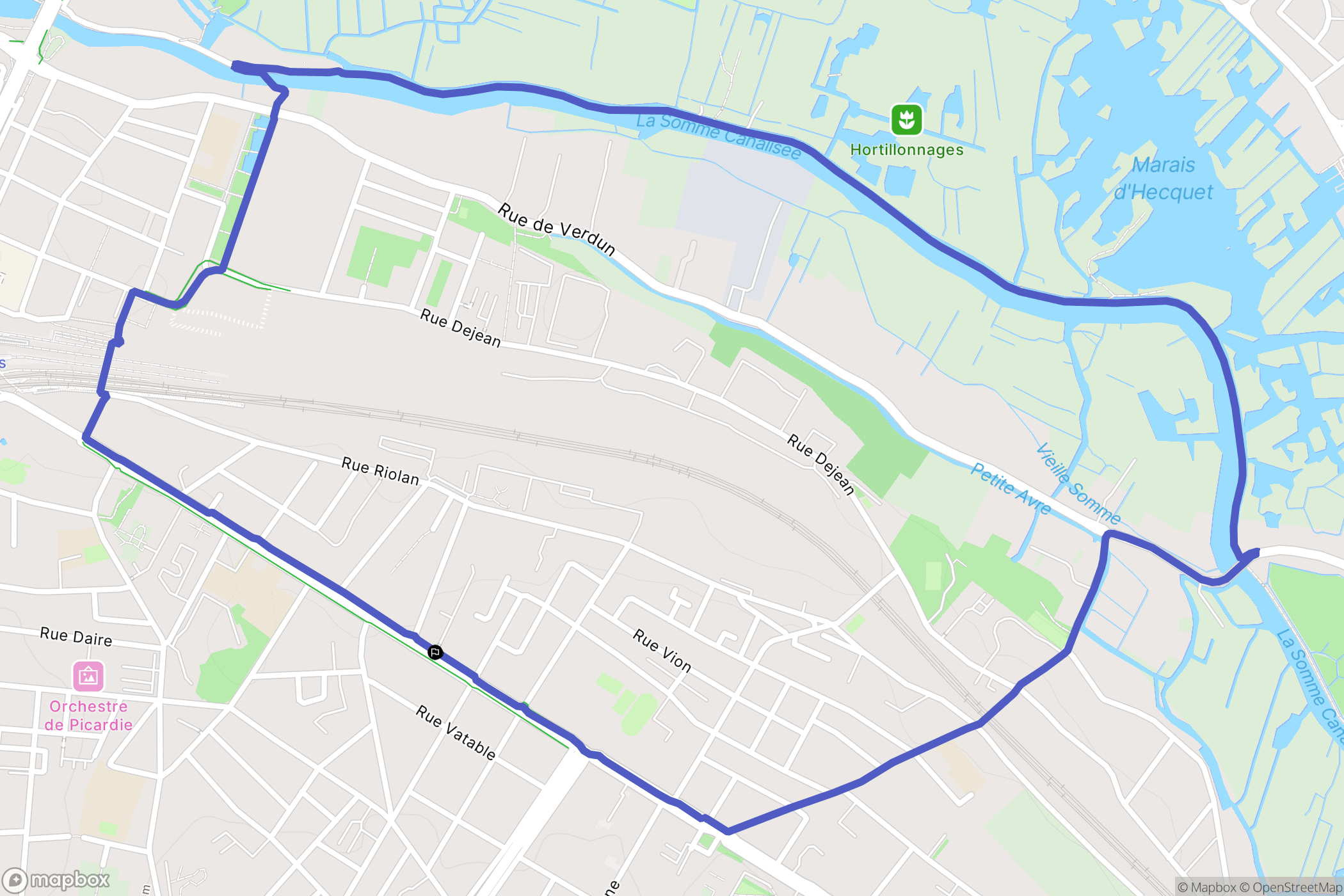 Amiens : carte du parcours de randonnée - France