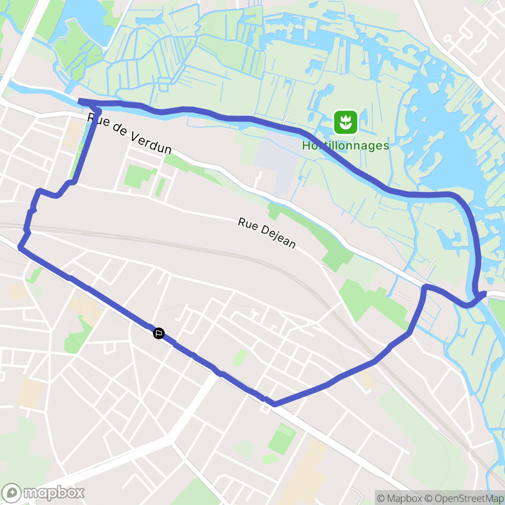 Amiens : carte du parcours de randonnée - France