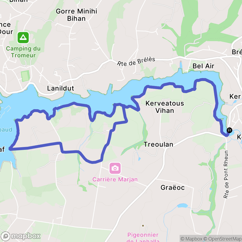 Brélès : carte du parcours de randonnée - France