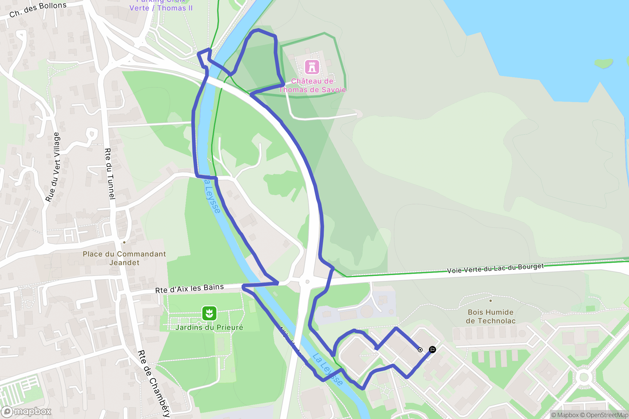 Le Bourget-du-Lac : carte du parcours de randonnée - France