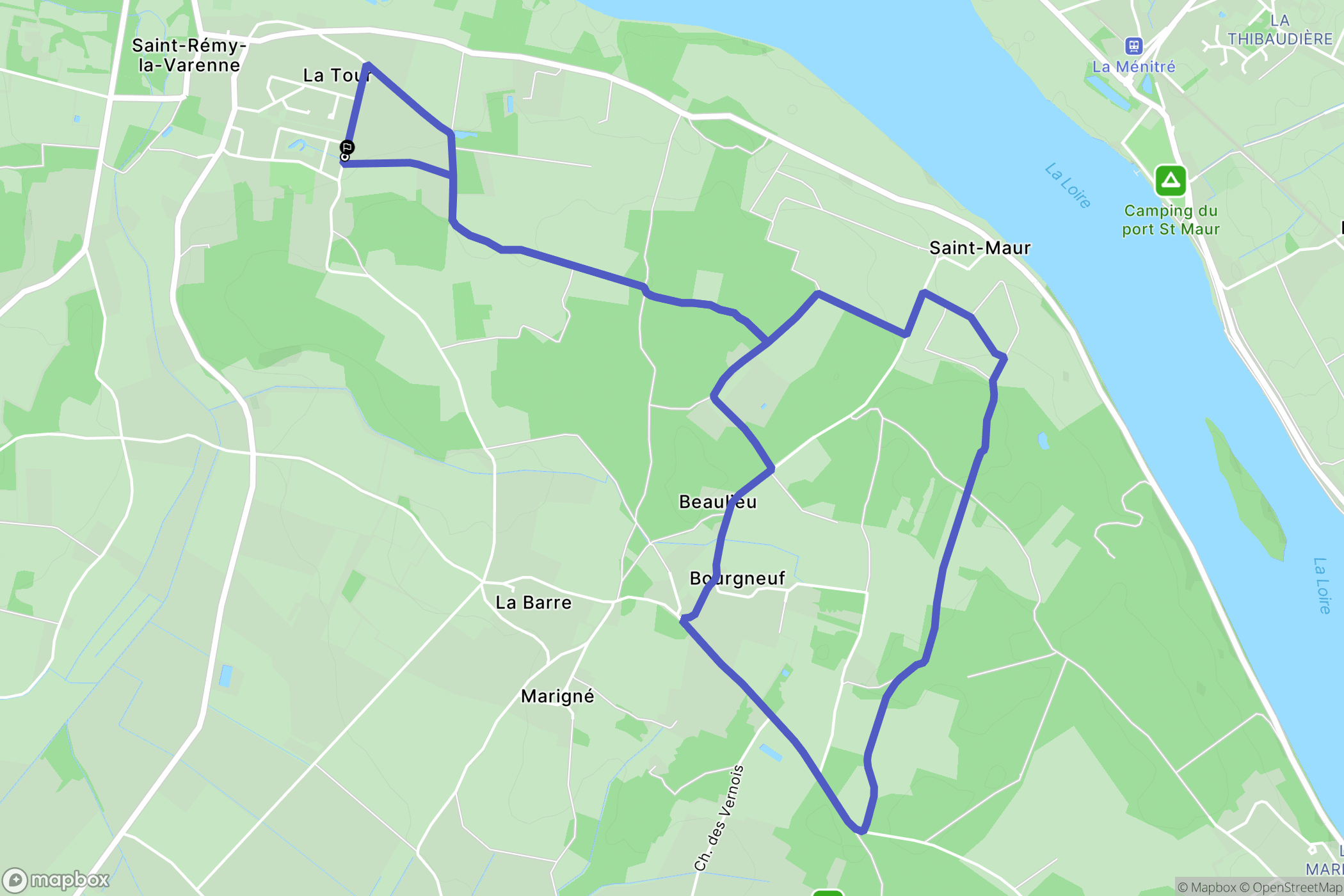 Brissac Loire Aubance : carte du parcours de randonnée - France