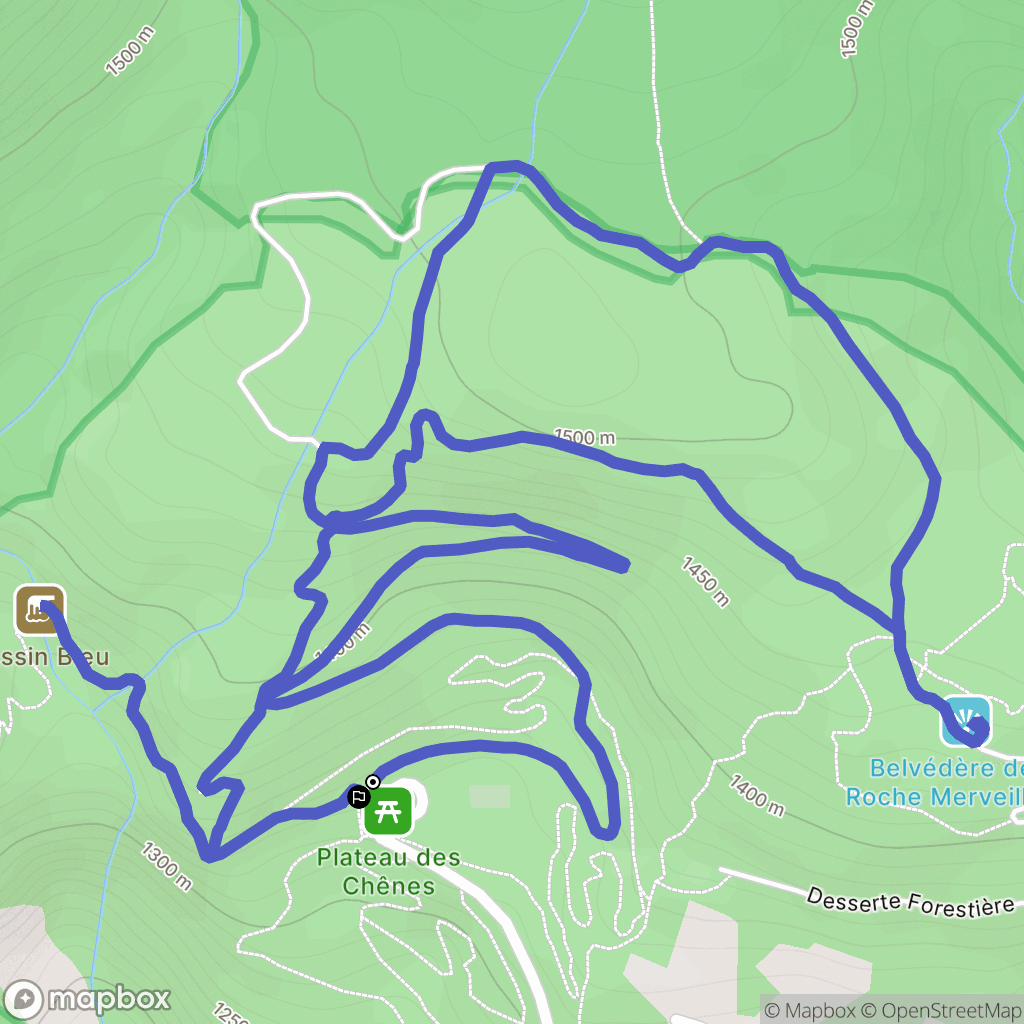 Cilaos : carte du parcours de randonnée - France