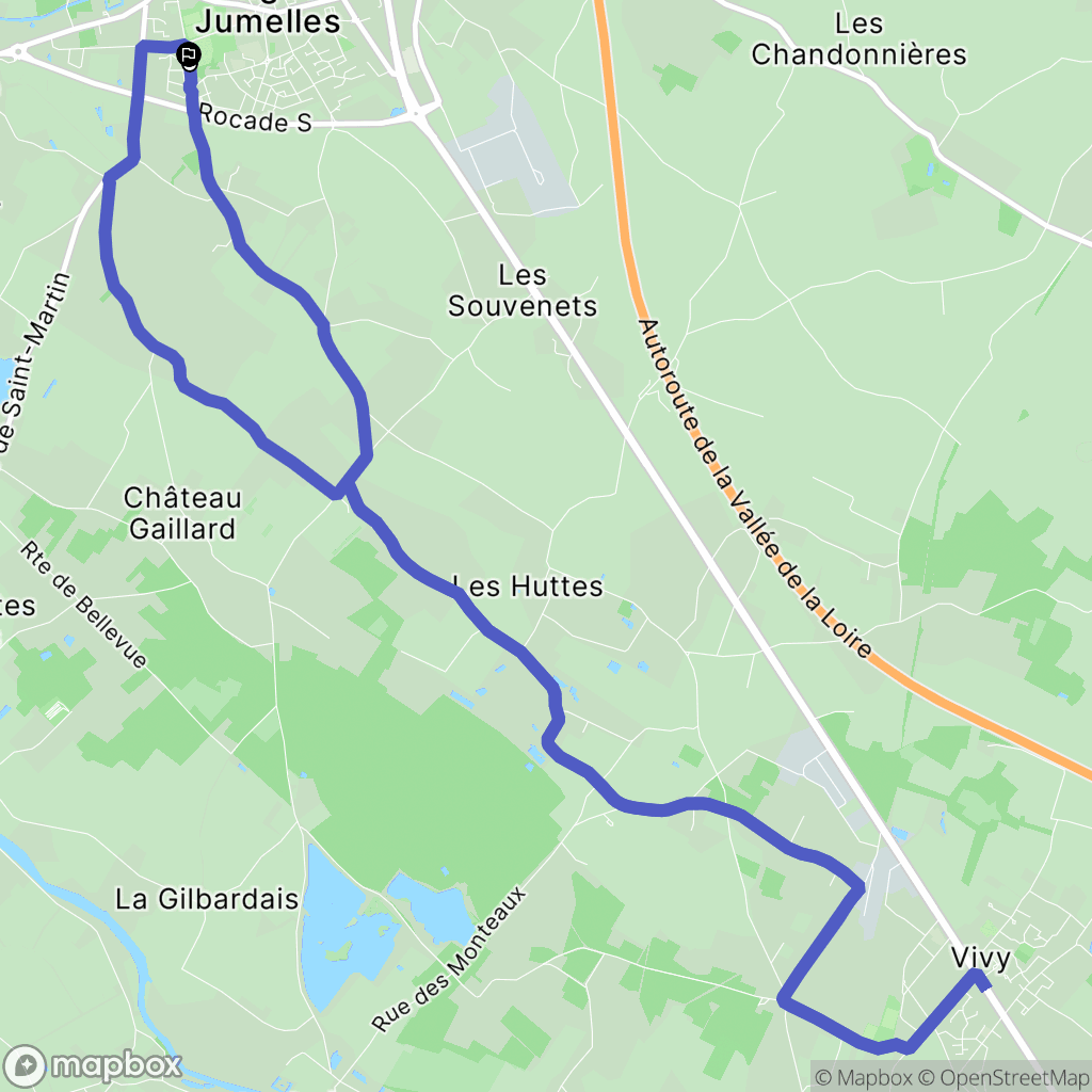 Longué-Jumelles : carte du parcours de randonnée - France
