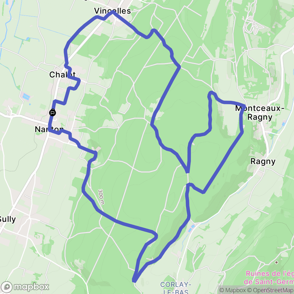 Nanton : carte du parcours de randonnée - France