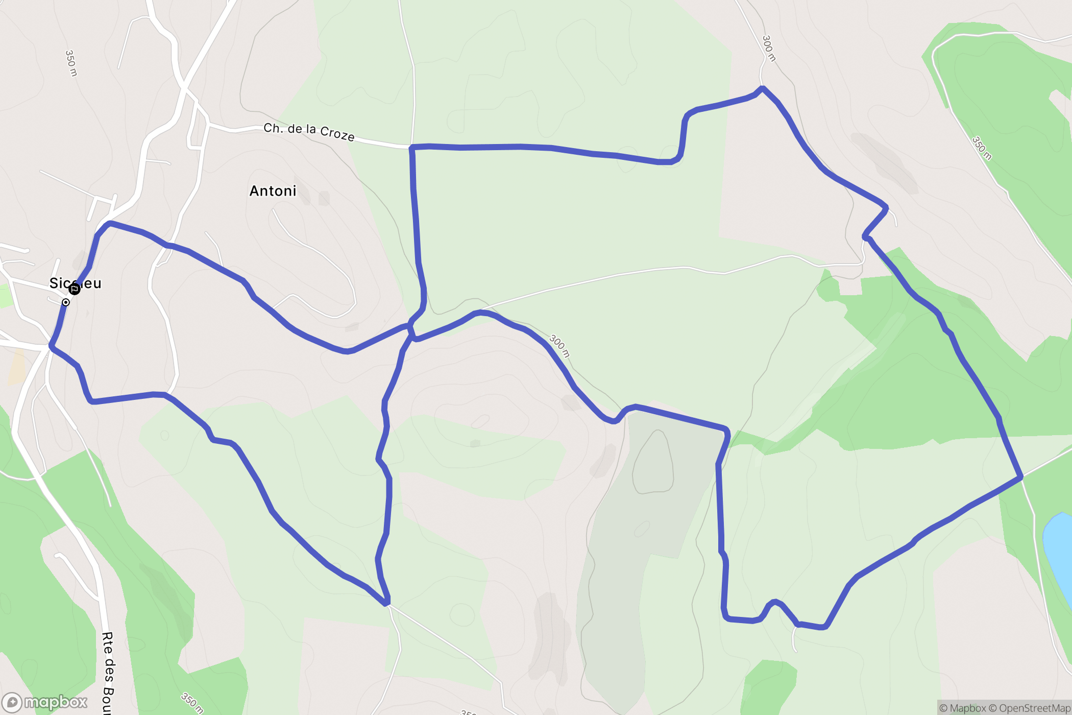 Siccieu-Saint-Julien-et-Carisieu : carte du parcours de randonnée - France