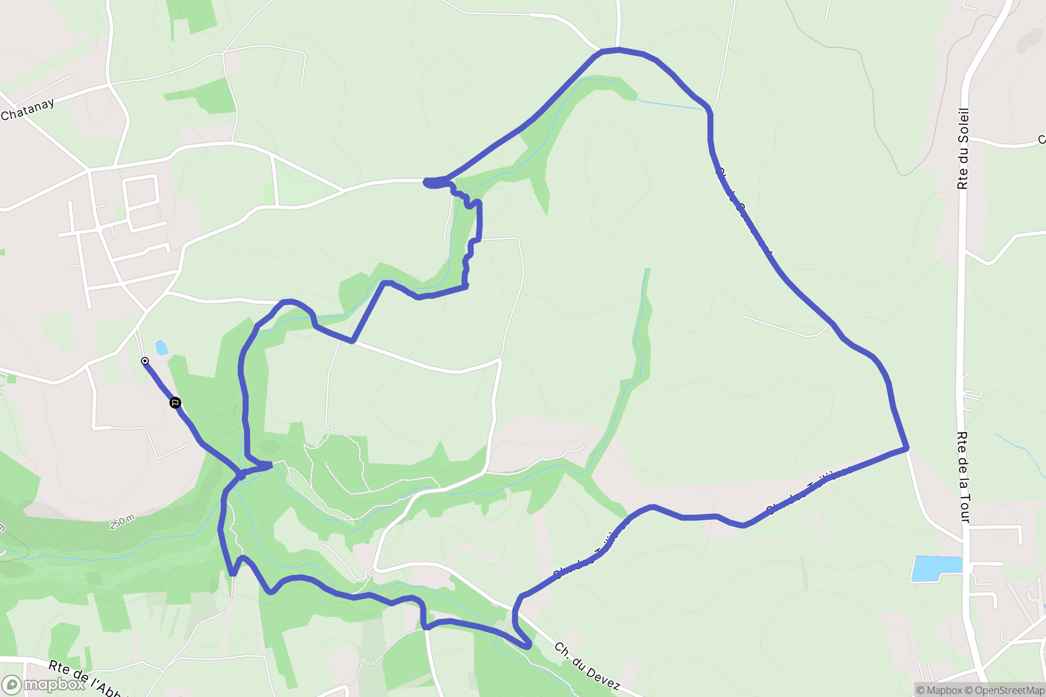 Chasse-sur-Rhône : carte du parcours de randonnée - France