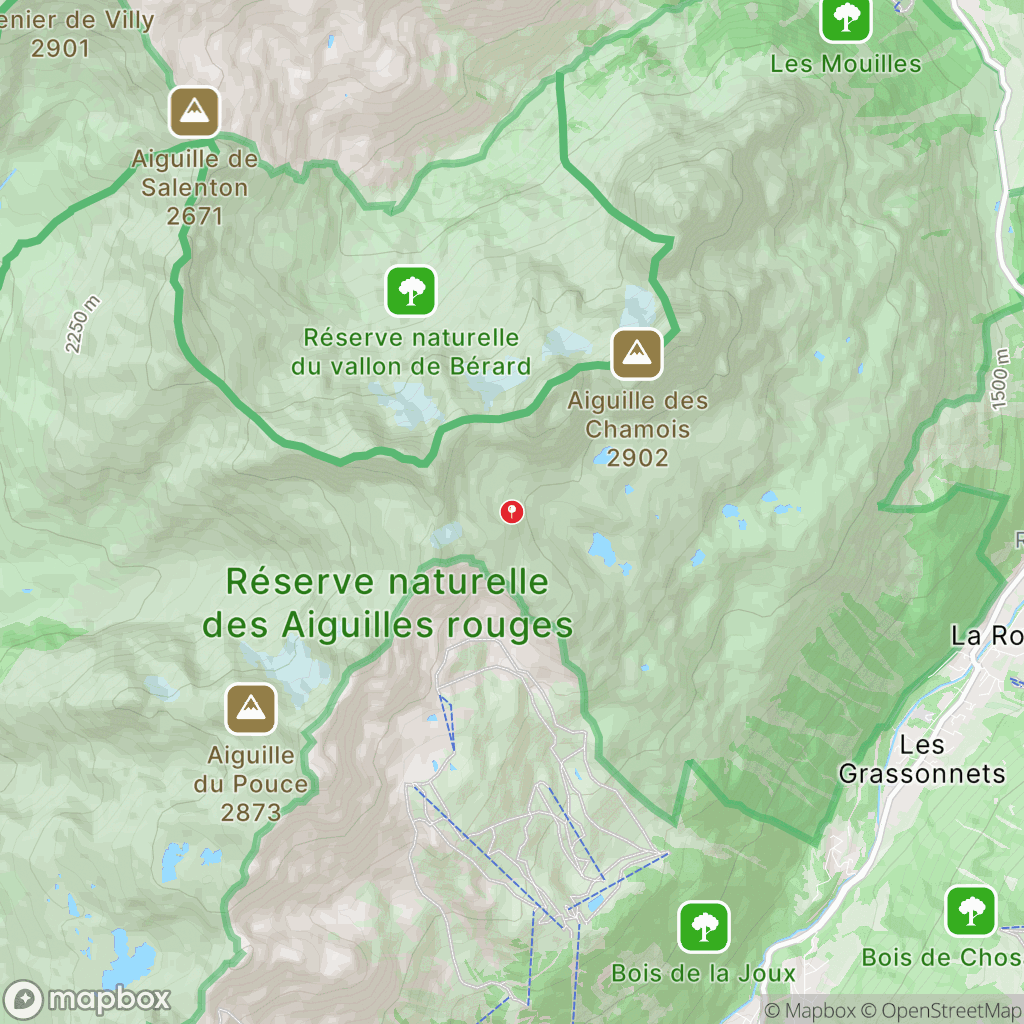 Lacs des Chéserys : carte des parcours de randonnée - France
