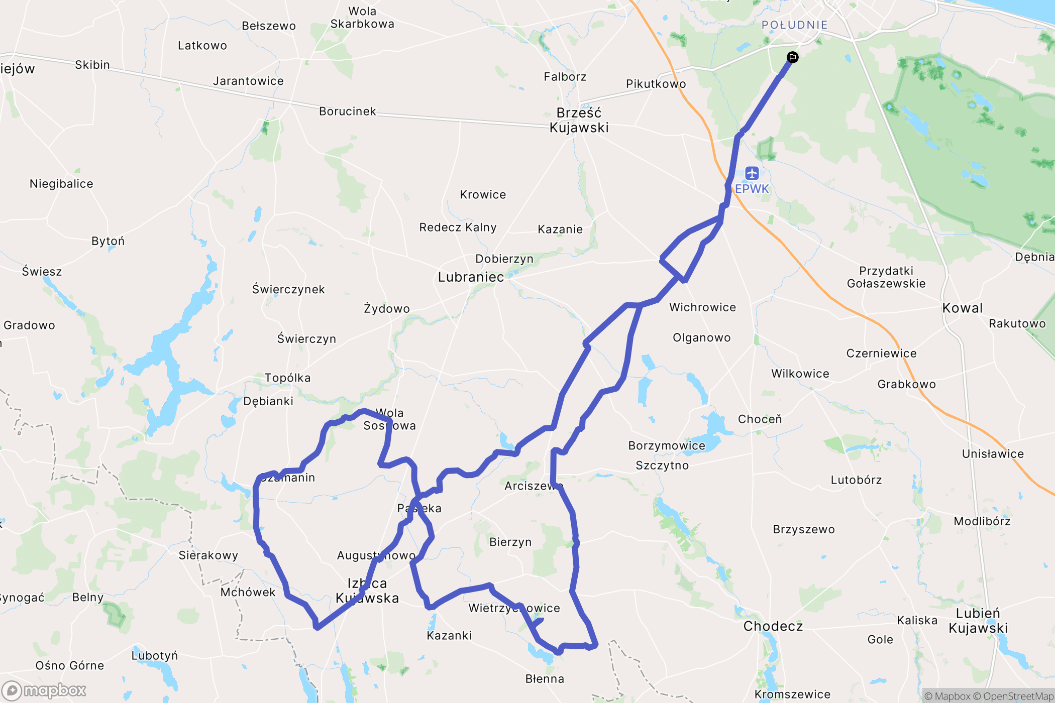 Włocławek: mapa trasy - Poland
