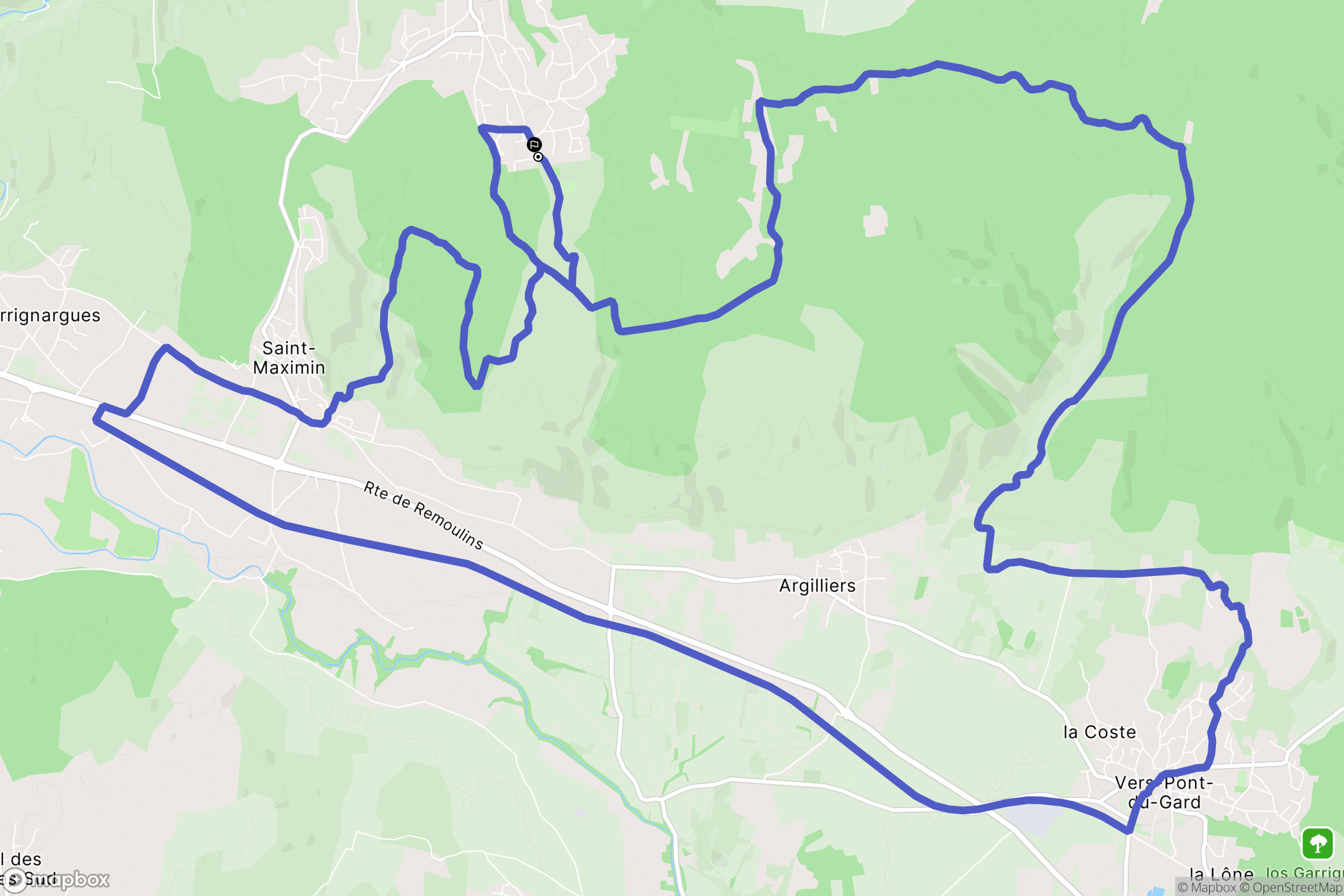 Saint-Siffret : carte du parcours de randonnée - France