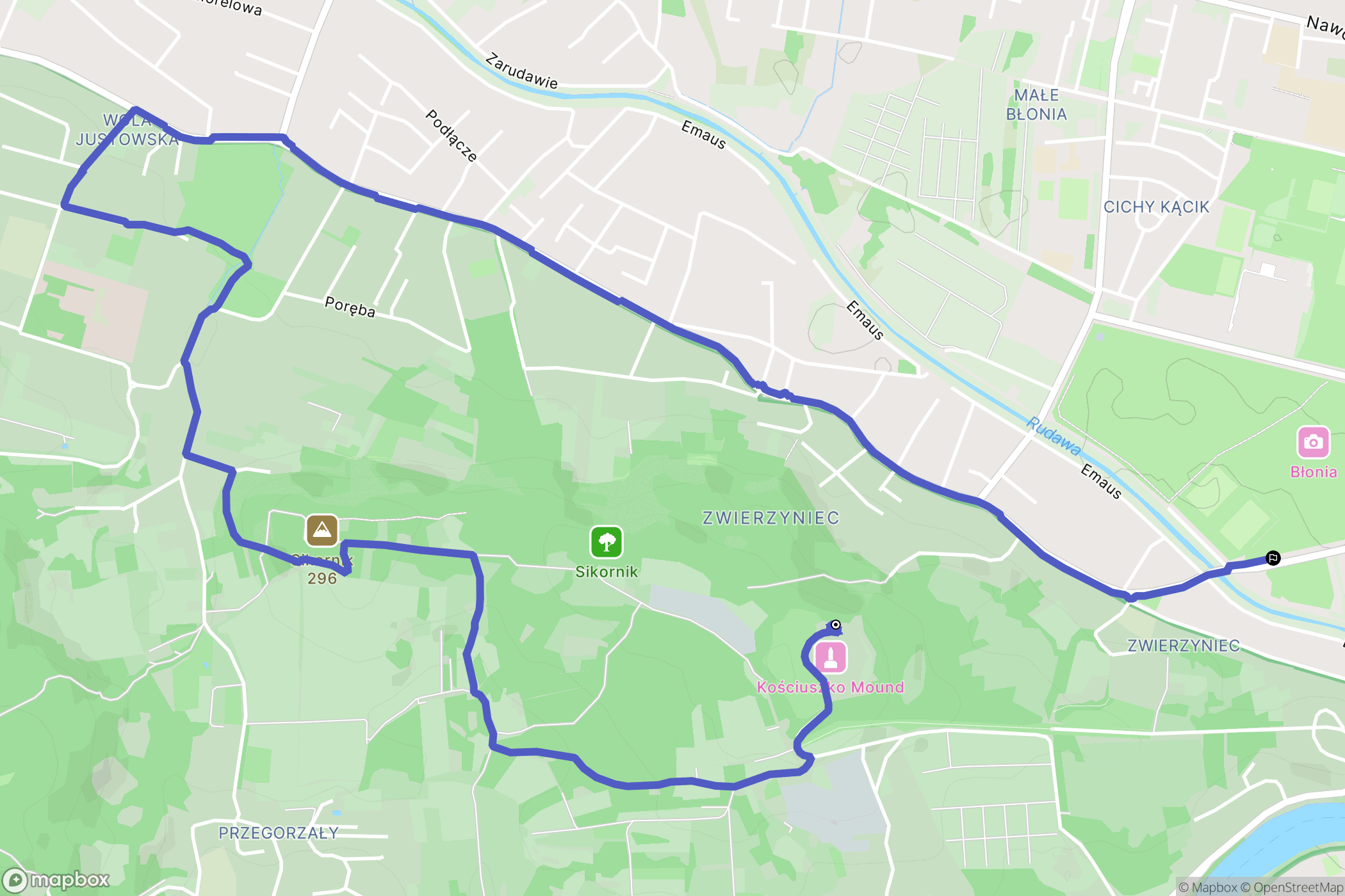 Kraków: mapa trasy - Poland