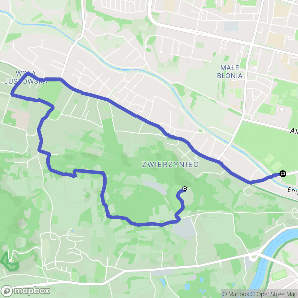 Kraków: mapa trasy - Poland