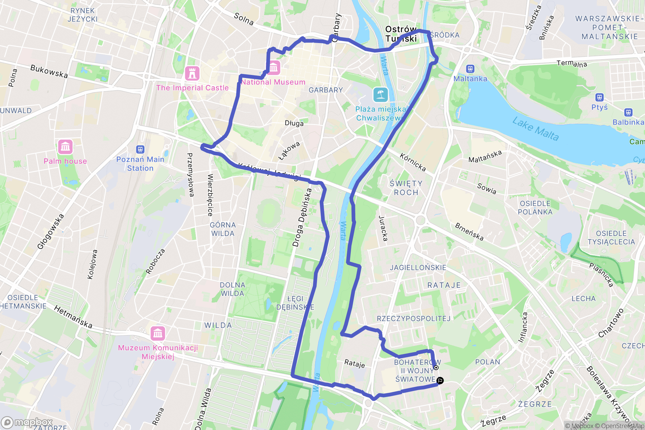 Poznań: mapa trasy - Poland
