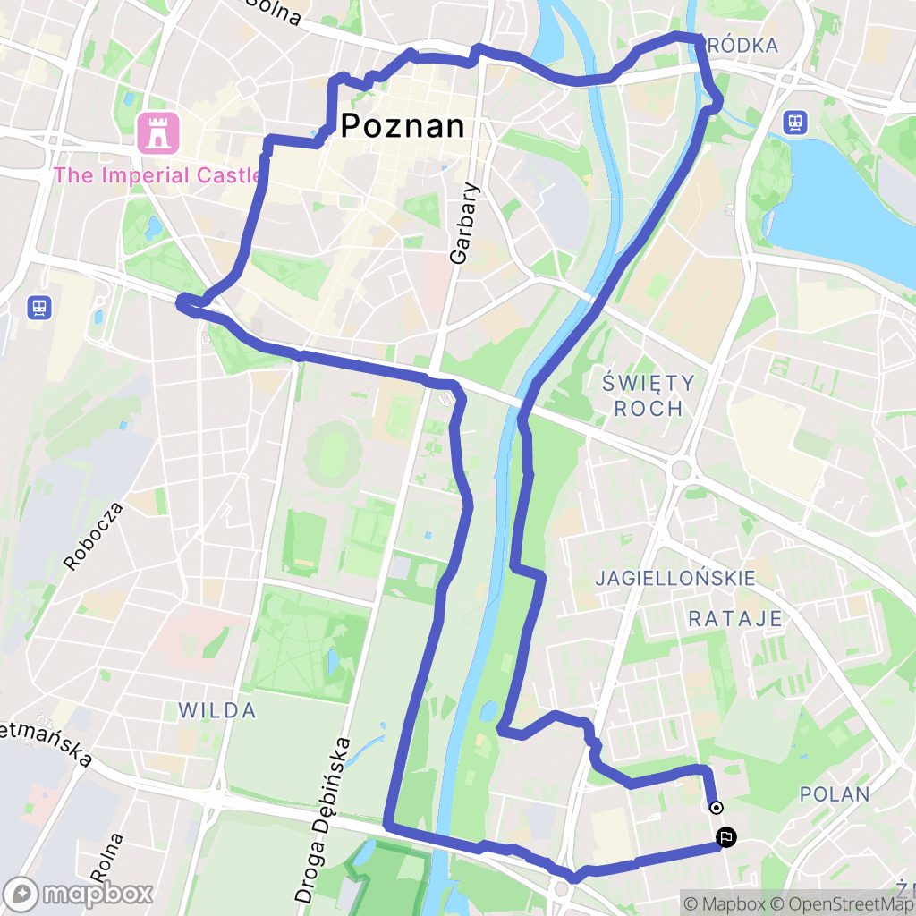 Poznań: mapa trasy - Poland
