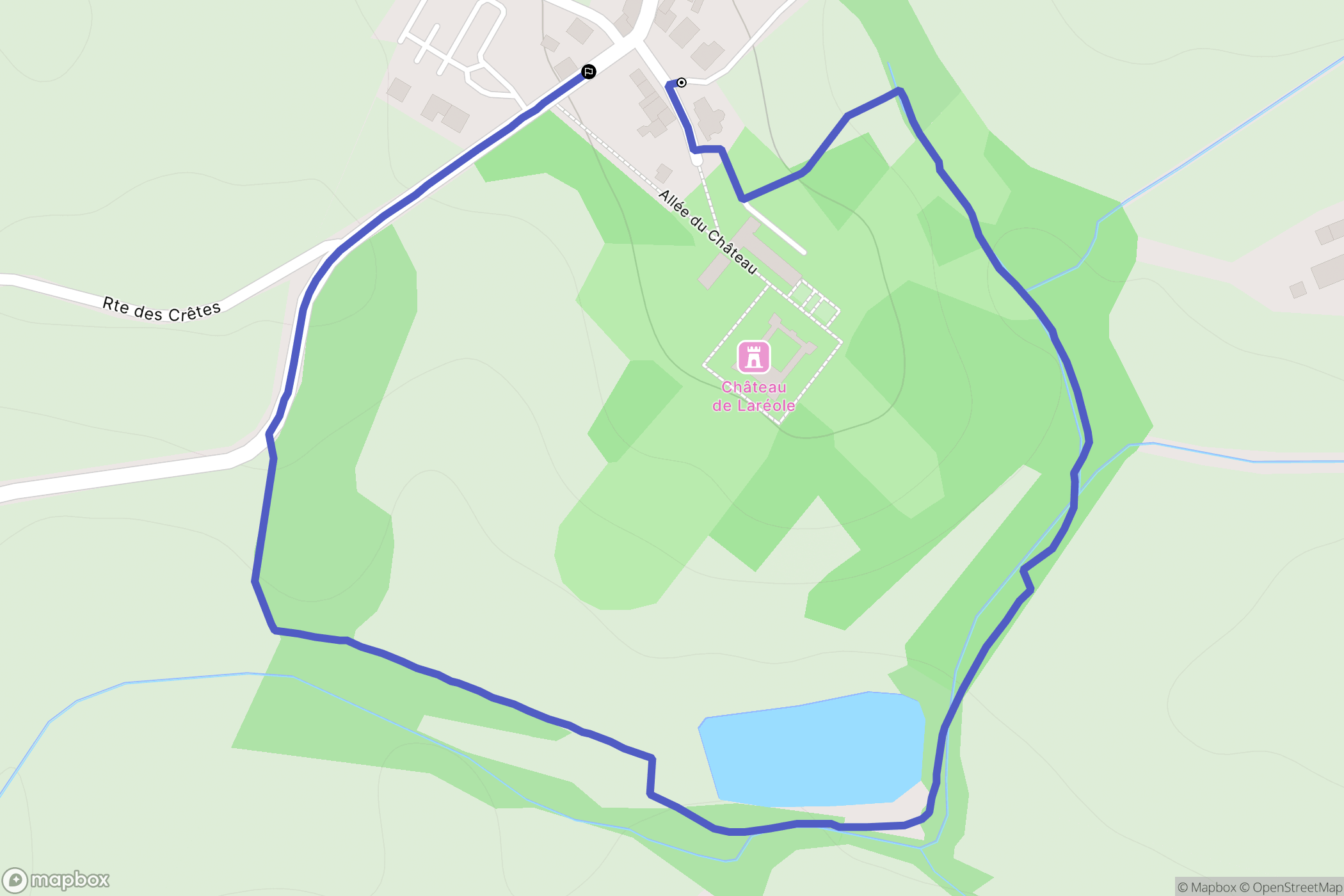 Laréole : carte du parcours de randonnée - France