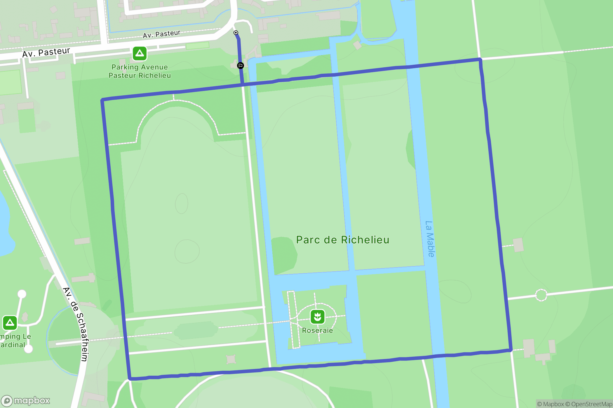 Richelieu : carte du parcours de randonnée - France