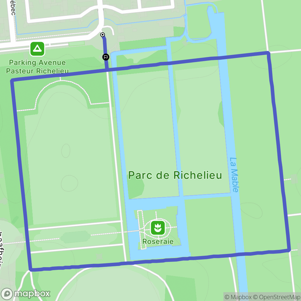 Richelieu : carte du parcours de randonnée - France