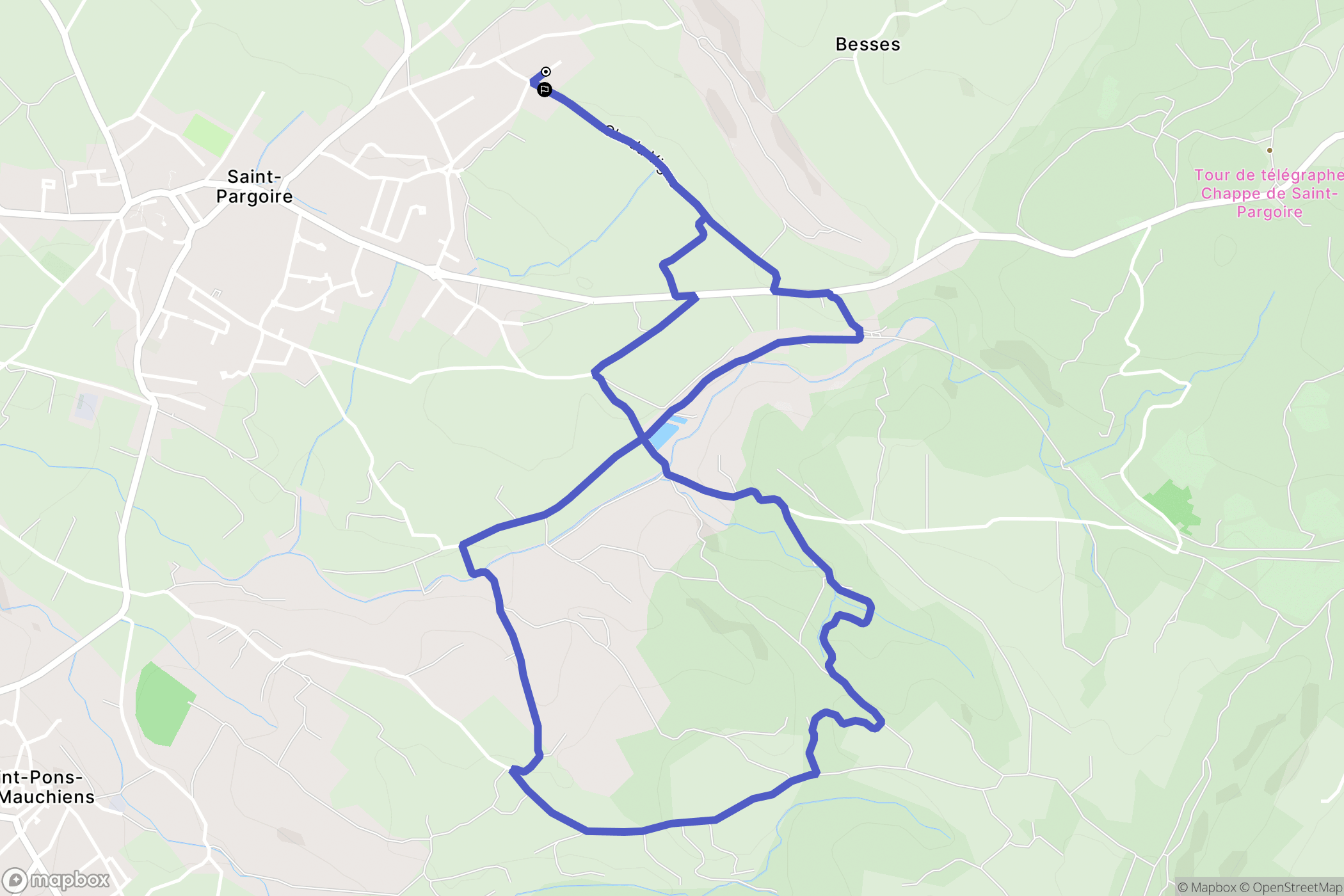 Saint-Pargoire : carte du parcours de randonnée - France