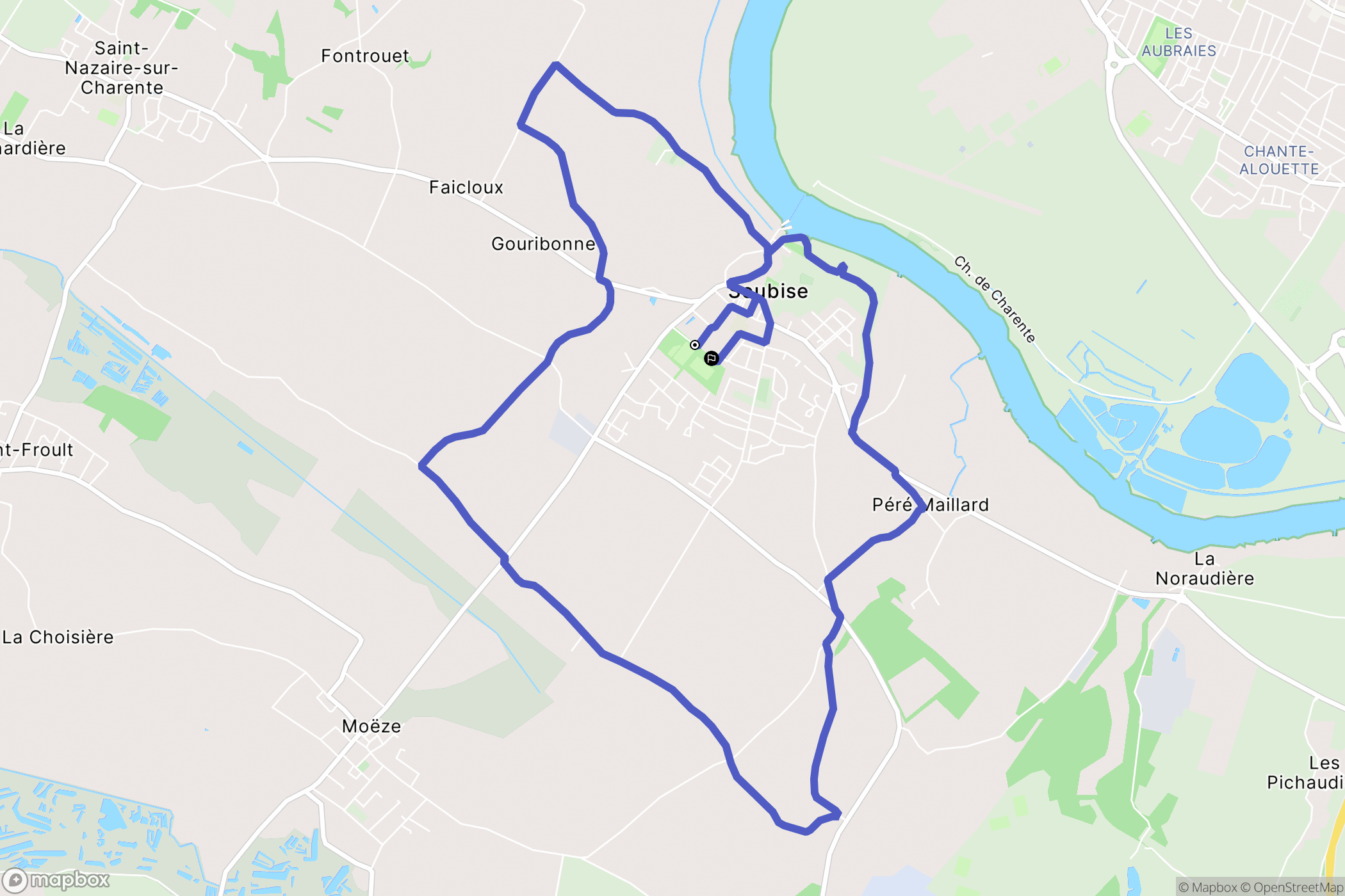 Soubise : carte du parcours de randonnée - France