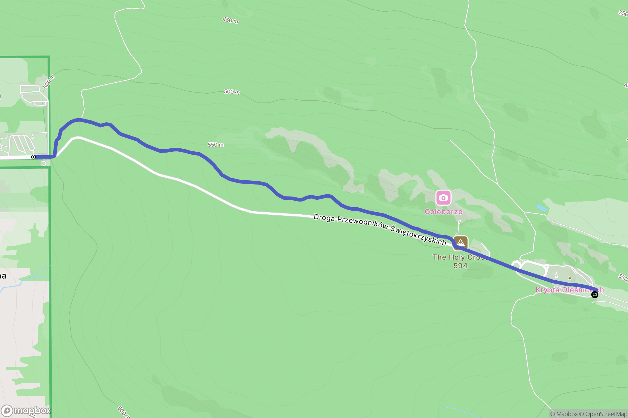 Nowa Słupia: mapa trasy - Poland