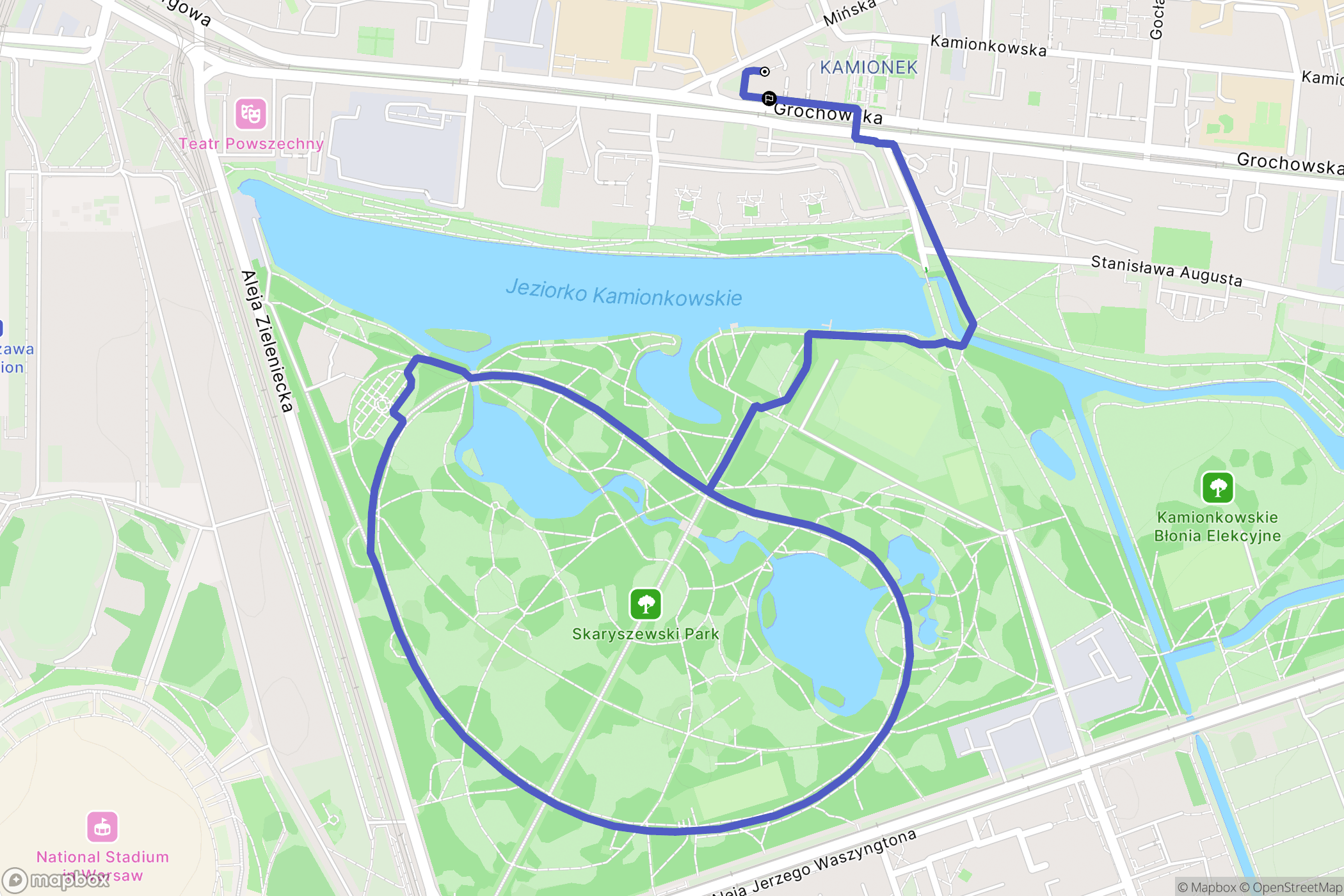 Warszawa: mapa trasy - Poland