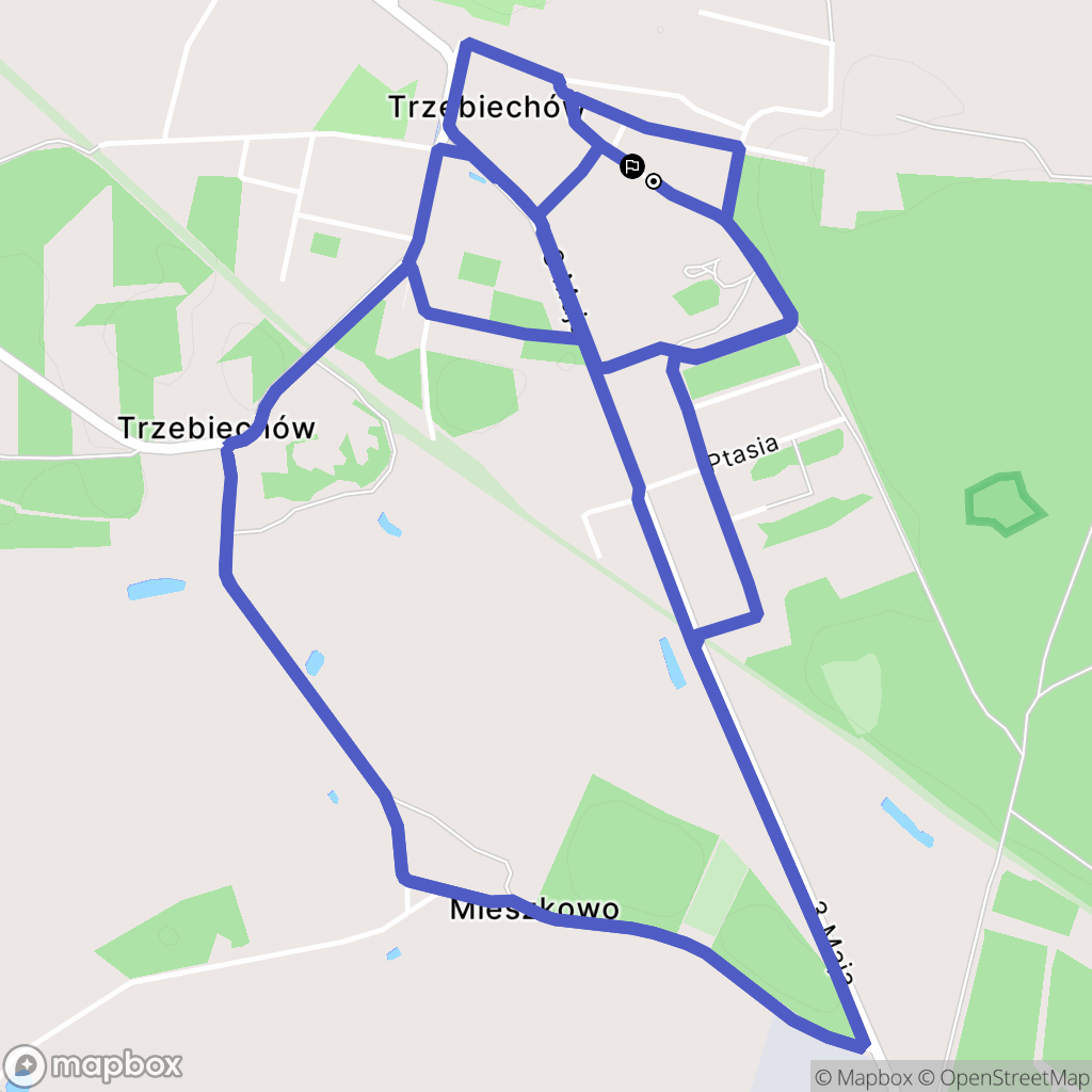 Trzebiechów: mapa trasy - Poland
