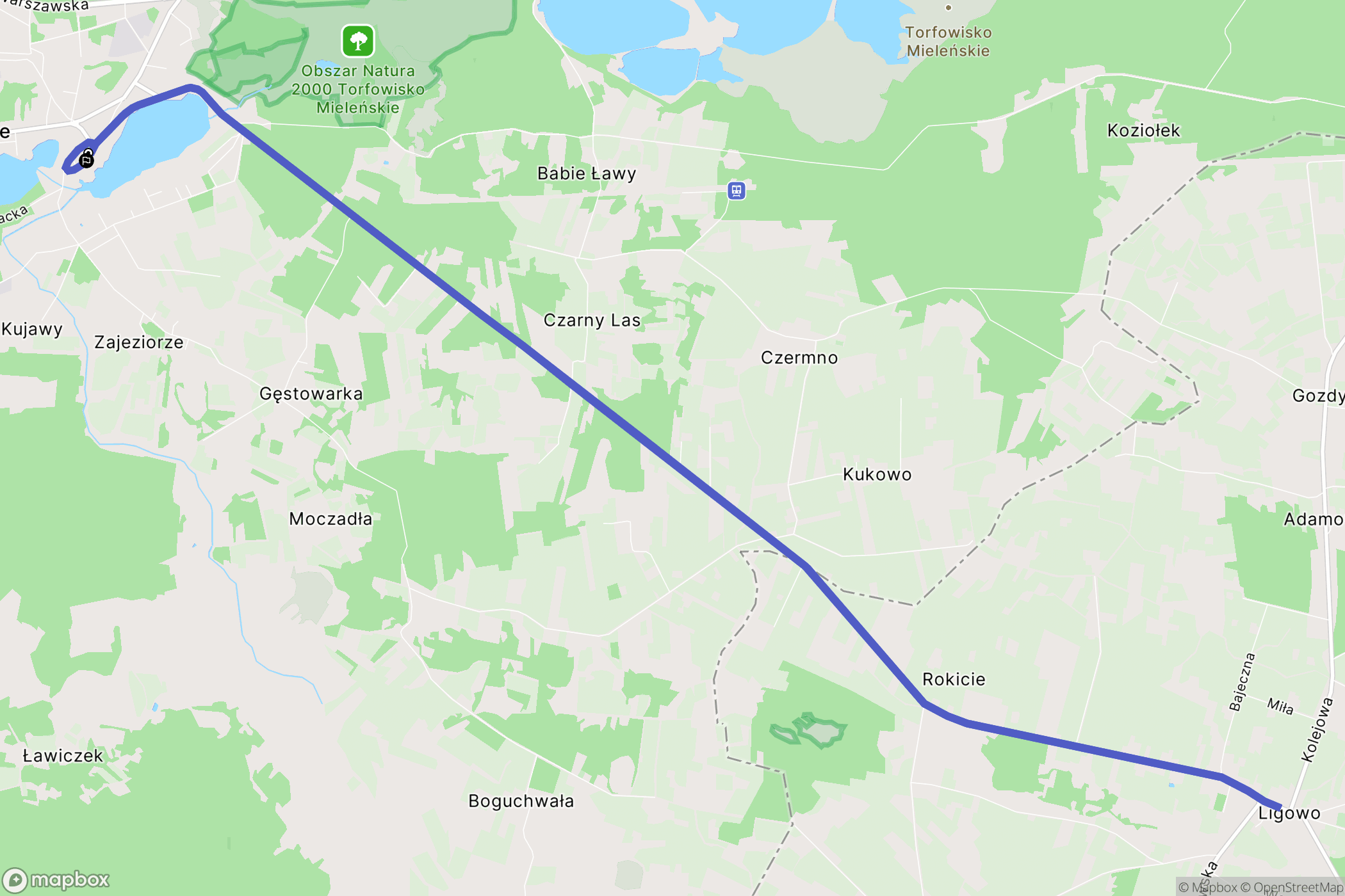 Skępe: mapa trasy - Poland