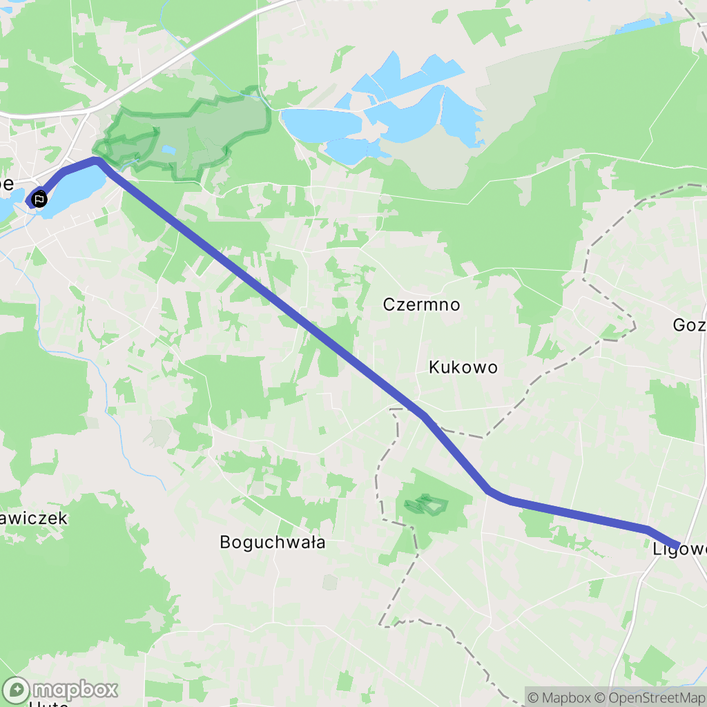Skępe: mapa trasy - Poland
