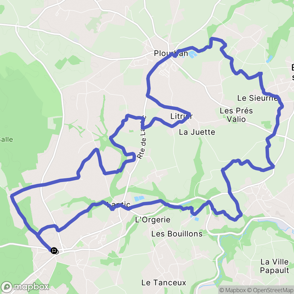 Lantic : carte du parcours de randonnée - France