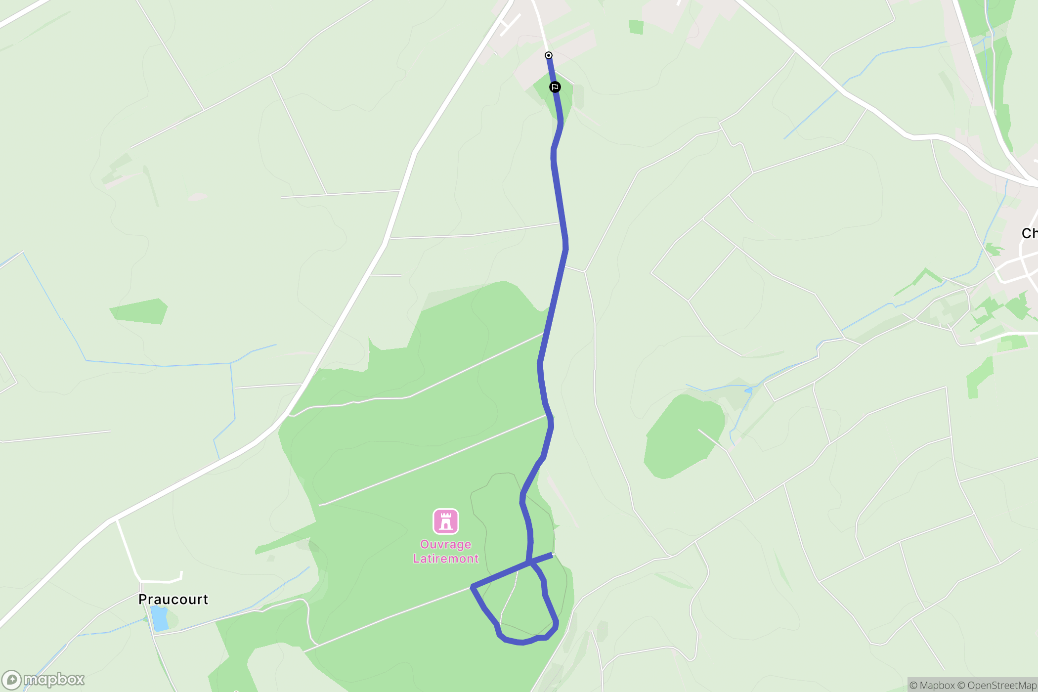 Cutry : carte du parcours de randonnée - France