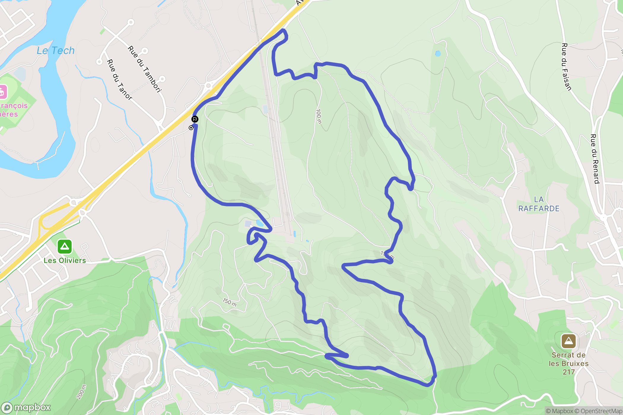 Montesquieu-des-Albères : carte du parcours de randonnée - France