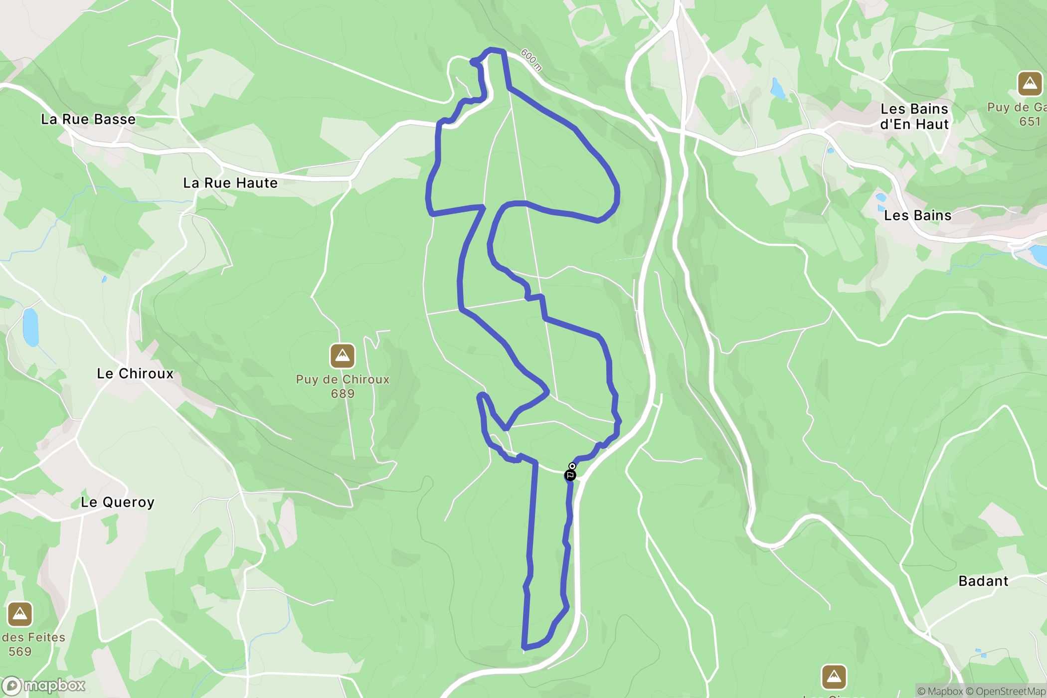 Guéret : carte du parcours de randonnée - France