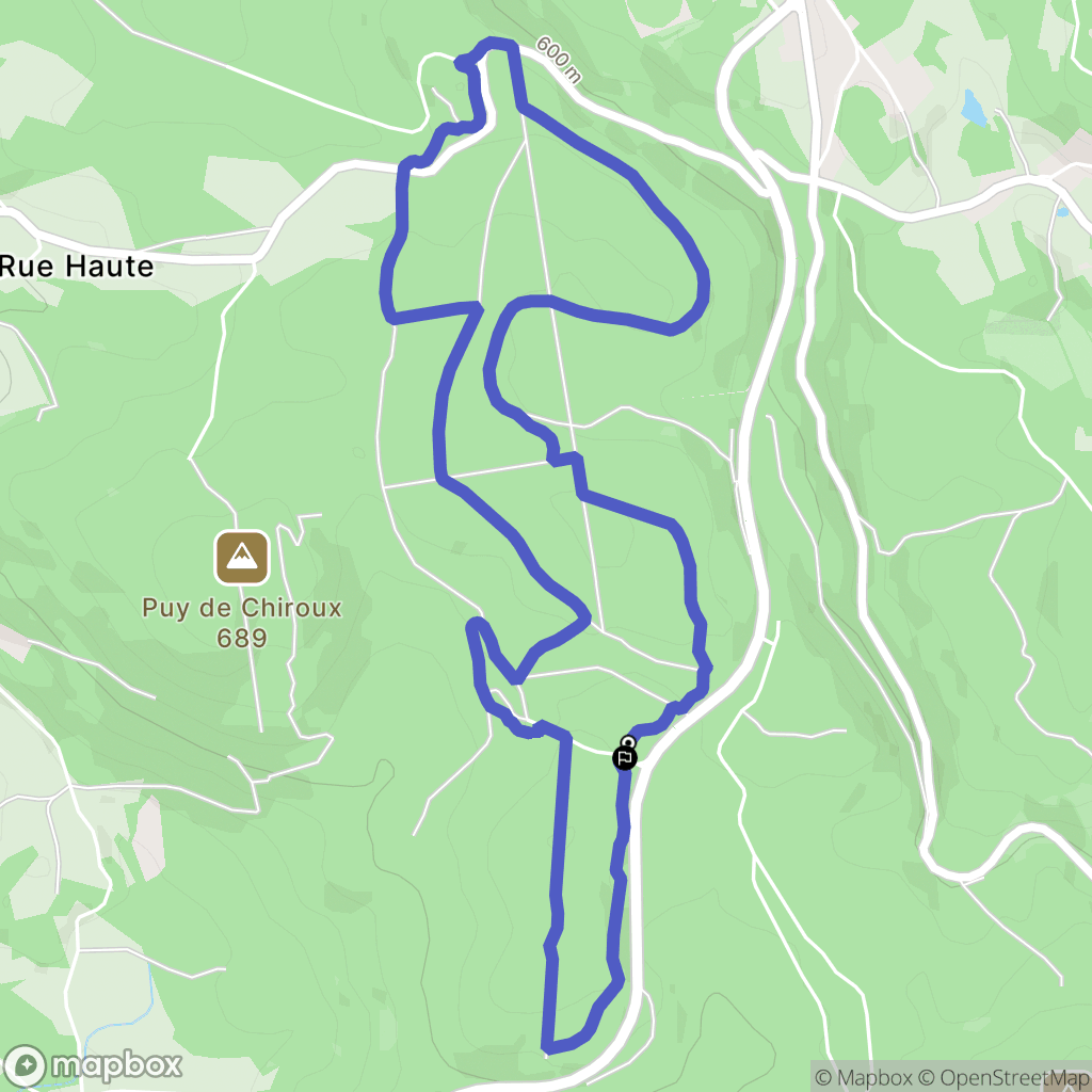 Guéret : carte du parcours de randonnée - France