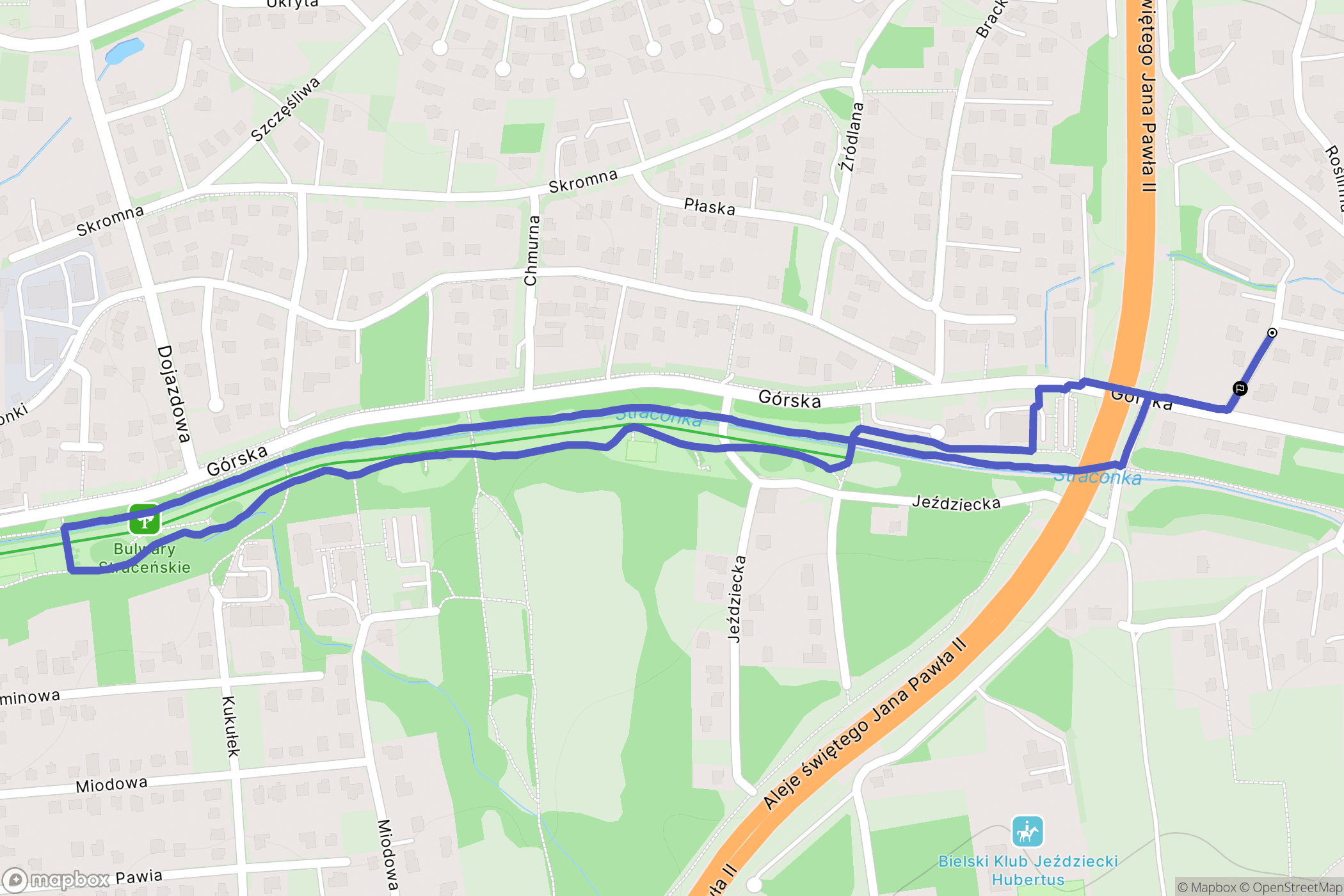 Bielsko-Biała: mapa trasy - Poland