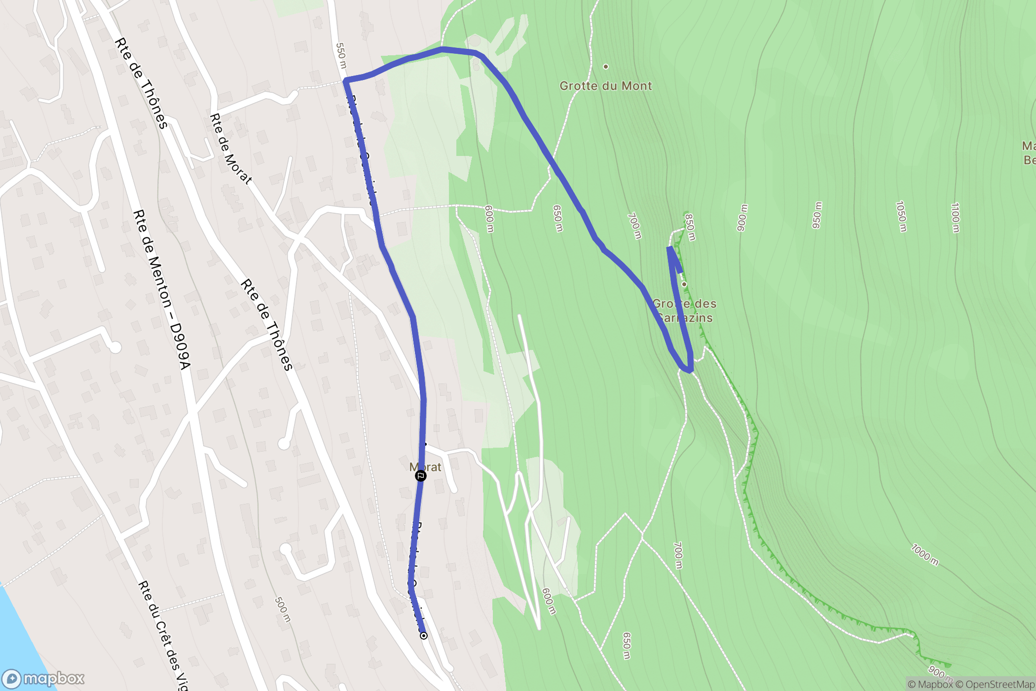 Veyrier-du-Lac : carte du parcours de randonnée - France
