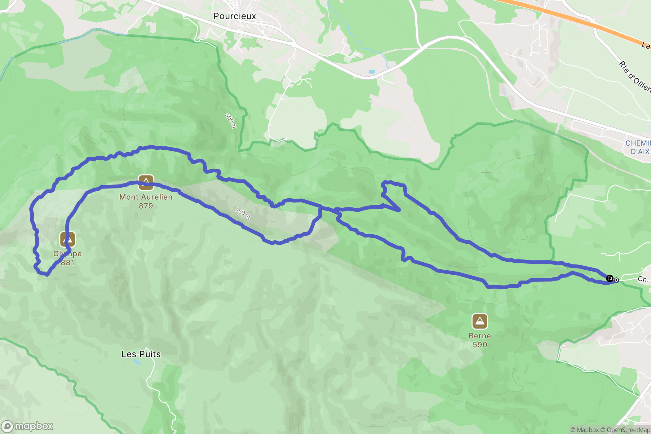 Saint-Maximin-la-Sainte-Baume : carte du parcours de randonnée - France
