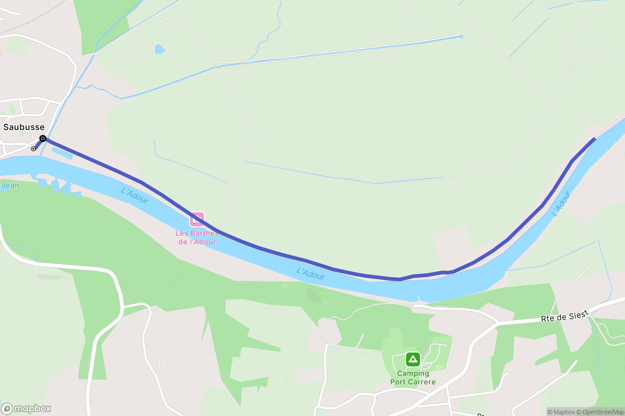 Saubusse : carte du parcours de randonnée - France