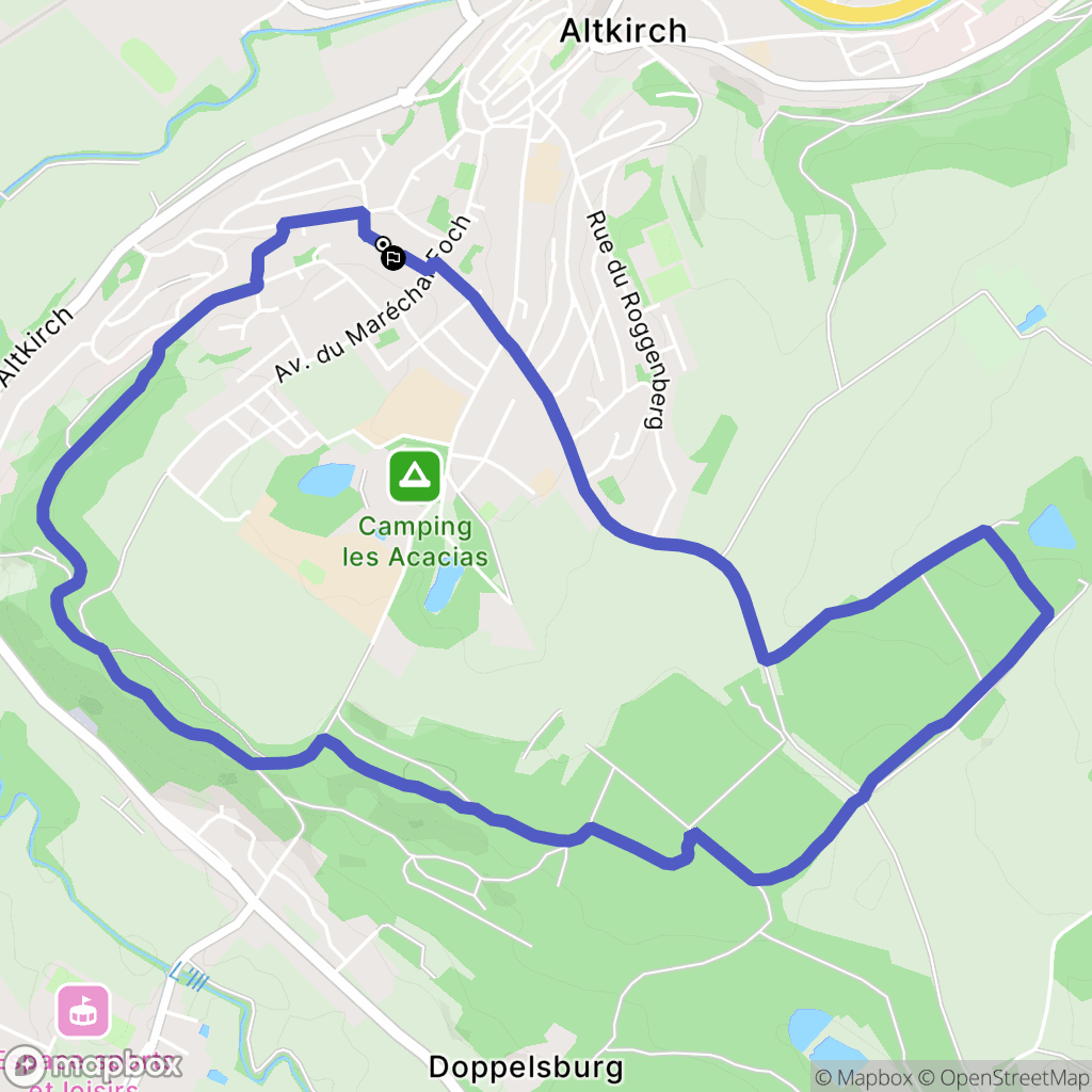 Altkirch : carte du parcours de randonnée - France