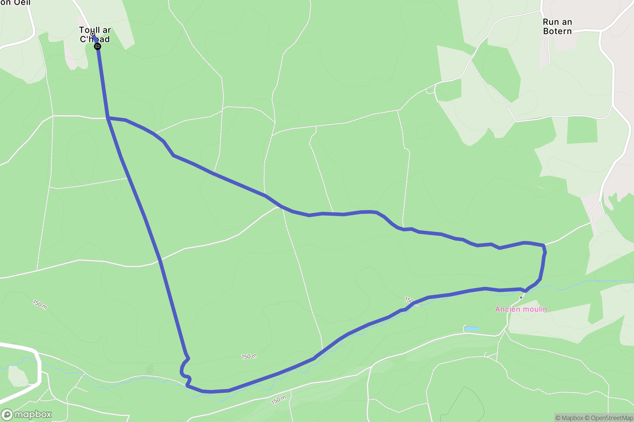 Saint-Péver : carte du parcours de randonnée - France