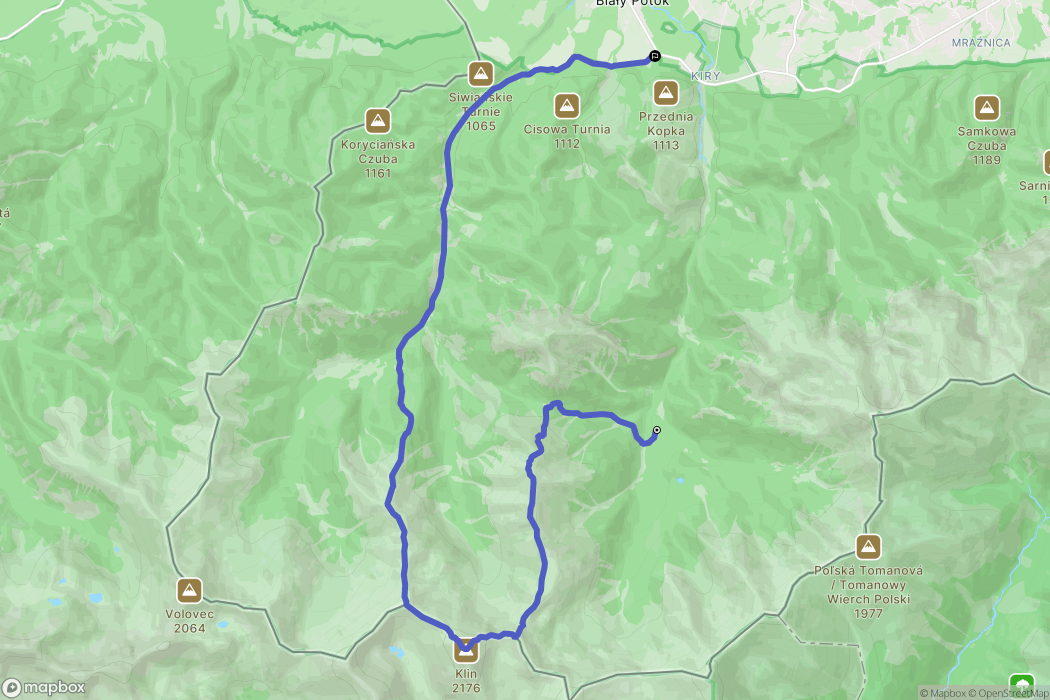 Zakopane: mapa trasy - Poland