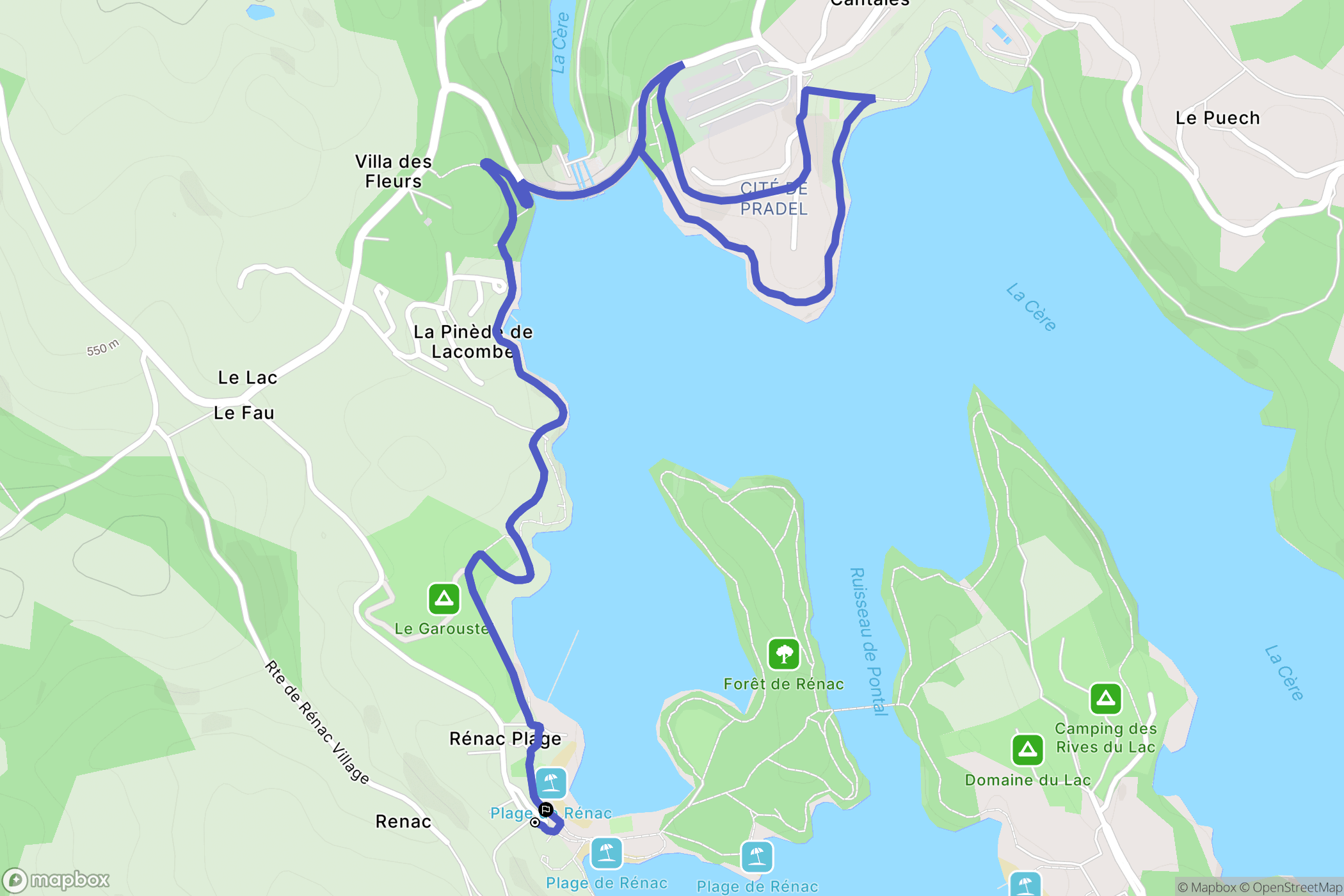 Saint-Gérons : carte du parcours de randonnée - France