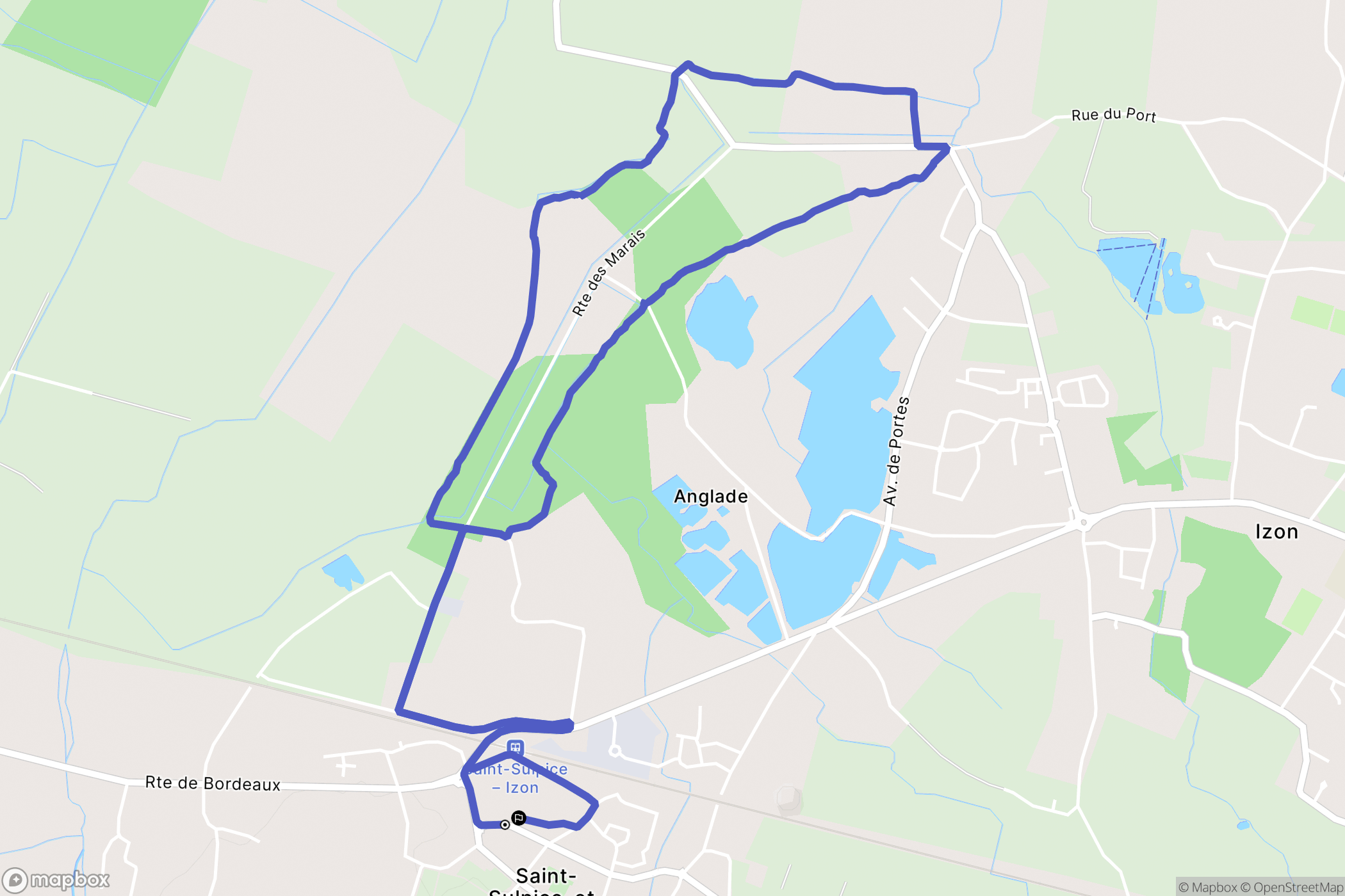 Saint-Sulpice-et-Cameyrac : carte du parcours de randonnée - France
