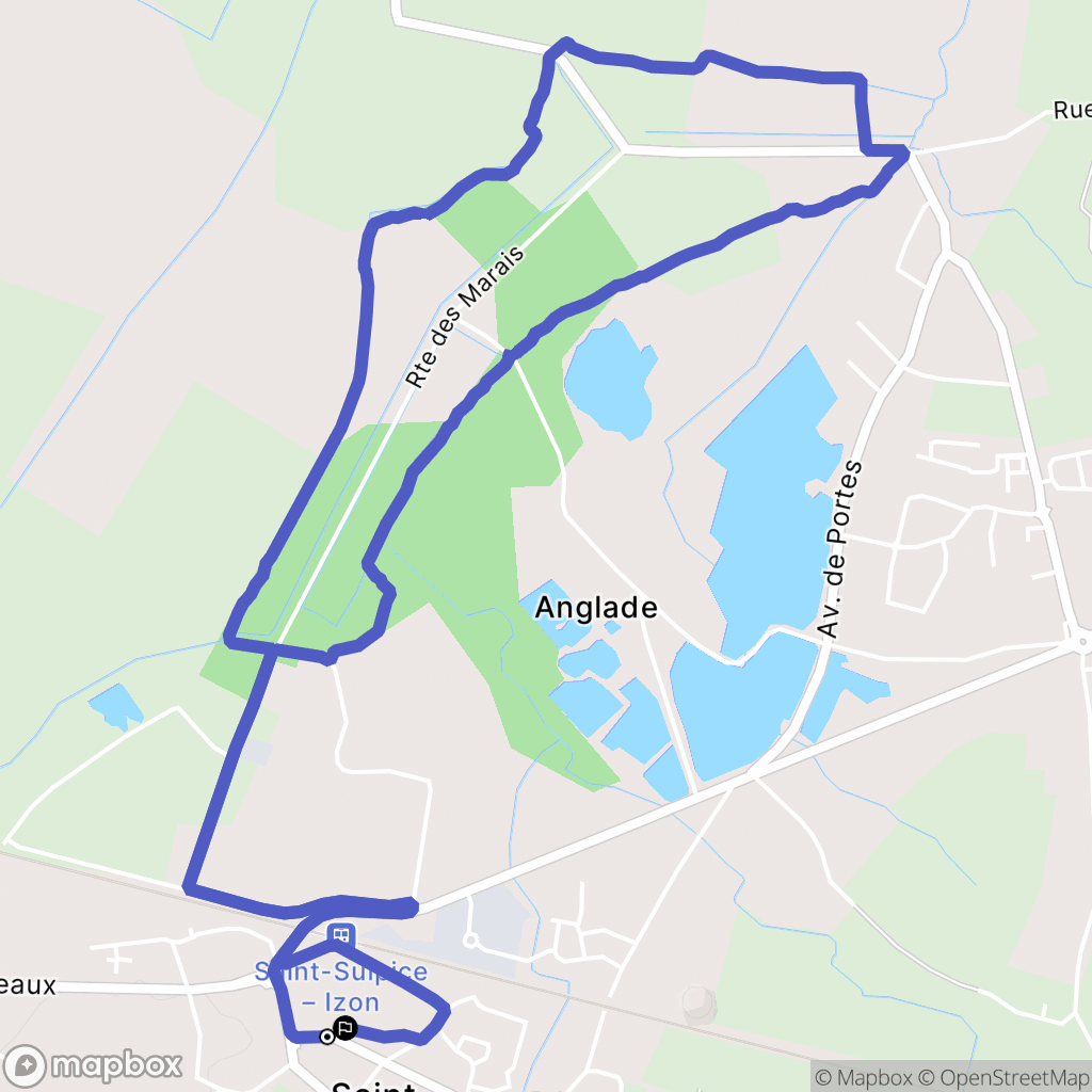 Saint-Sulpice-et-Cameyrac : carte du parcours de randonnée - France
