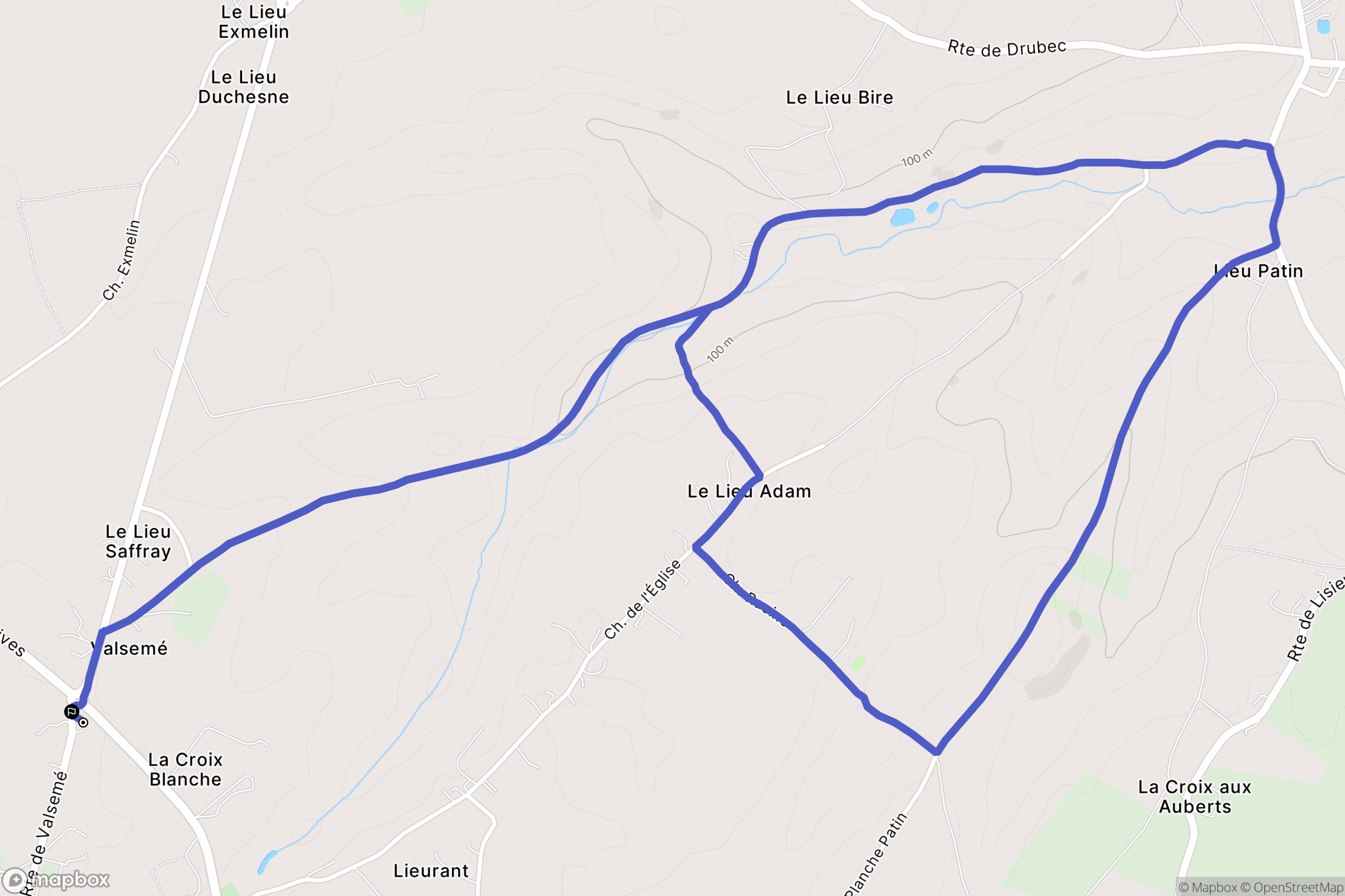 Valsemé : carte du parcours de randonnée - France