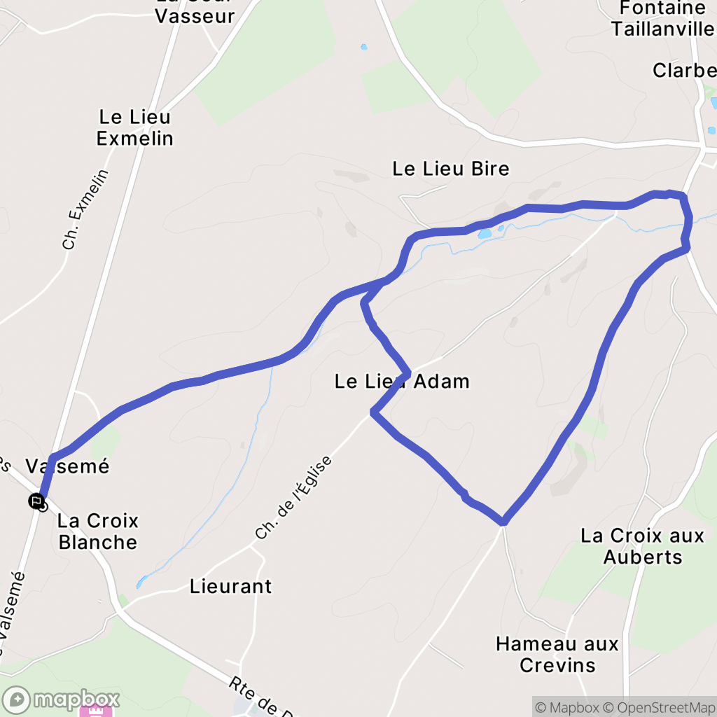 Valsemé : carte du parcours de randonnée - France