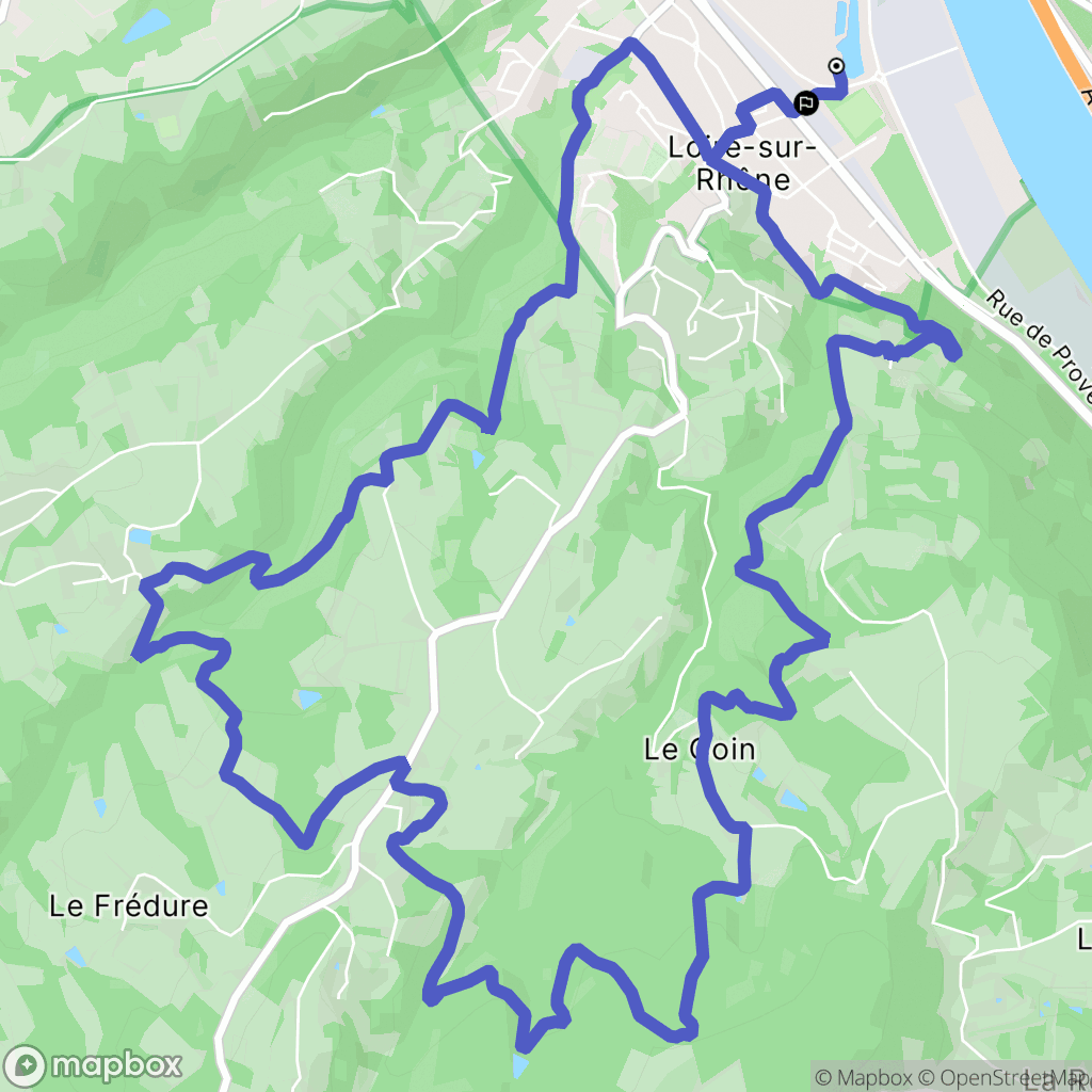 Loire-sur-Rhône : carte du parcours de randonnée - France